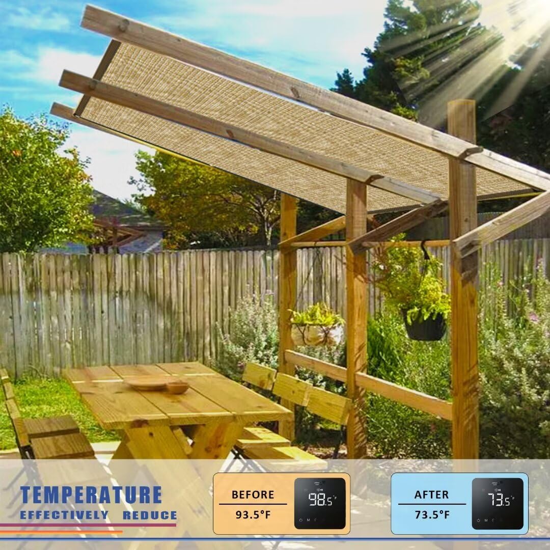 Red de Sombra Exterior para Jardín, 2 x 3 m, 70 % Tela Sombra con Ojales para Invernadero Balcón Terraza Perrera Toldo Plantas Piscinas, Beige