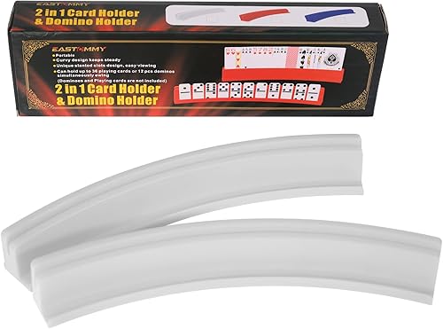 Miniatura 4 de Nautical Beach Decor (Set of 4) Playing Card Holder for Kids Seniors, Domino Holder, Plastic Hands Free Cards Holders for Canasta, Poker Parties,