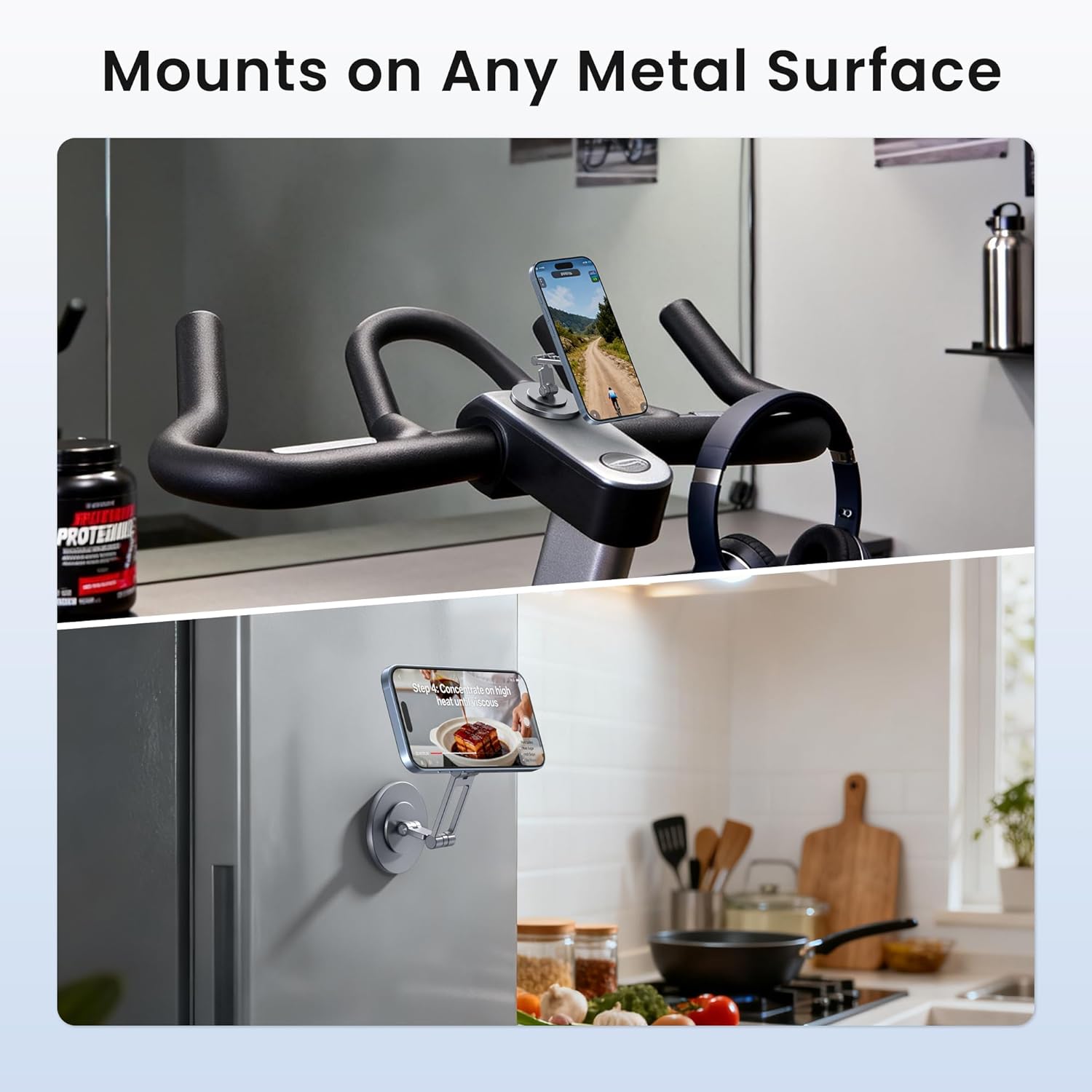 Itramax Dual Magnetic Ring Phone Holder,360° Rotating Adjustable Mag/Safe iPhone Stand,Double Magnet Zinc Alloy Car Phone Mount for iPhone 17 Air 16 15 14 13 Pro Max,Galaxy S25 S24 S23,Gym,Golf Cart