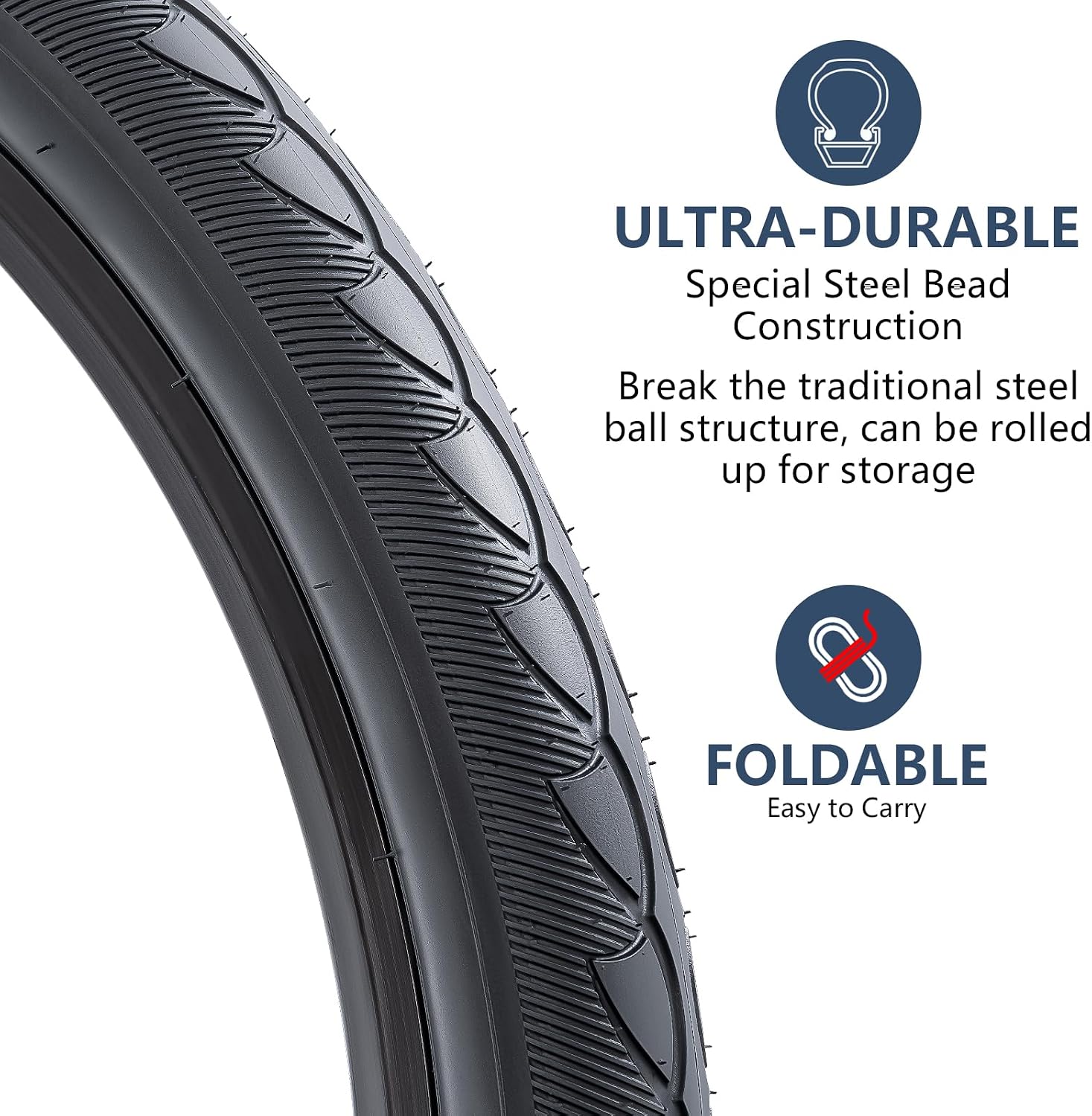 YUNSCM 2-PCS 26" Road Bike Tires 26x2.0/50-559 Compatible with 26 * 2 26 x 2.0 26X2.0 Bike Bicycle Tires (Y-821)
