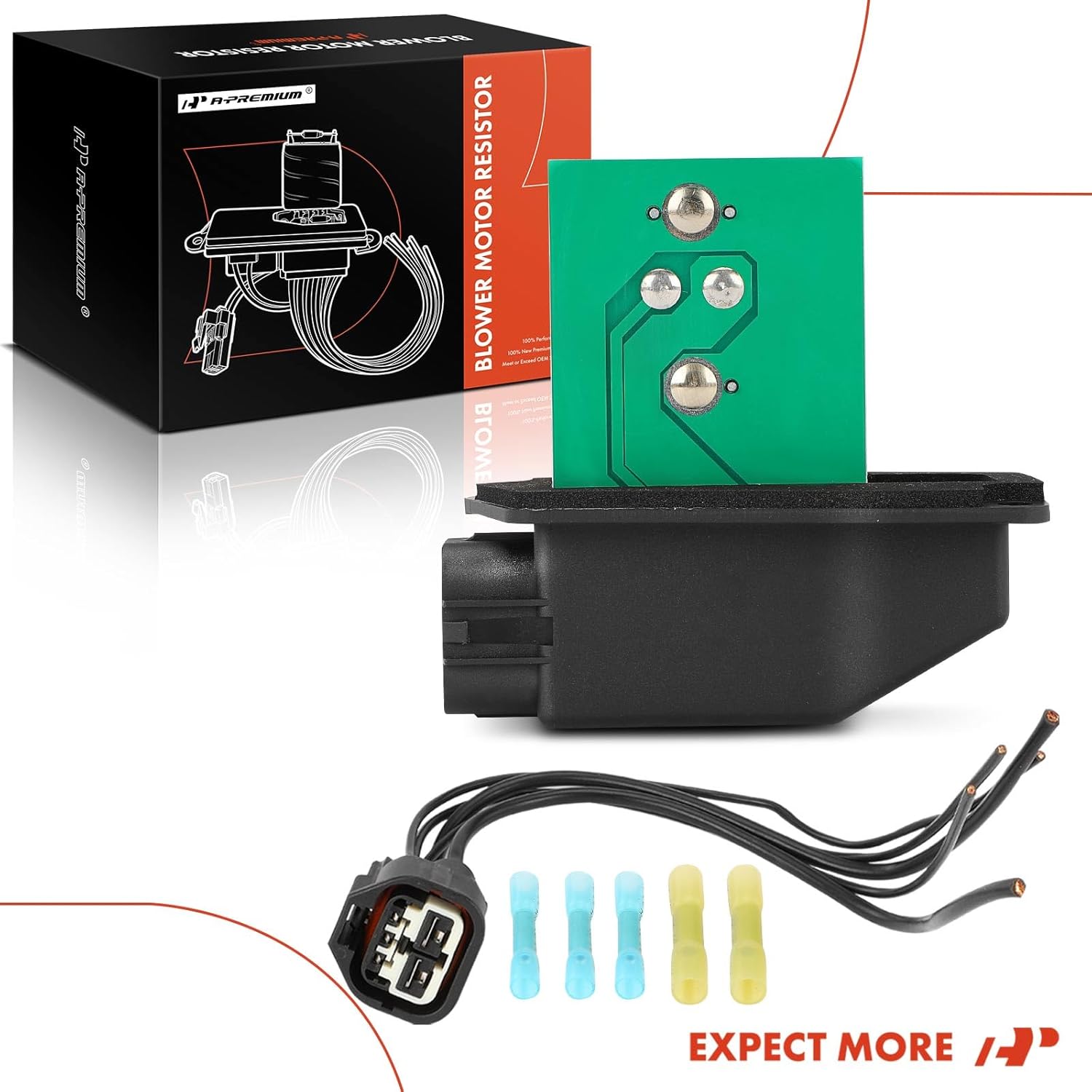 A-Premium Automatic HVAC Blower Motor Resistor Compatible with Mercury Grand Marquis 1998-2011, Marauder 2003-2004 & Ford Crown Victoria 1998-2011 & Lincoln Town Car 1998-2002, Town Car 2008