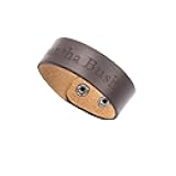 Custom Engraved Fashion Personalized Genuine Leather Wristband Bracelets Cuff Unisex Gift