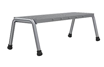 Vestil SSA-1W Aluminum 1 Step Wide Stand 500 Lb. Capacity Silver