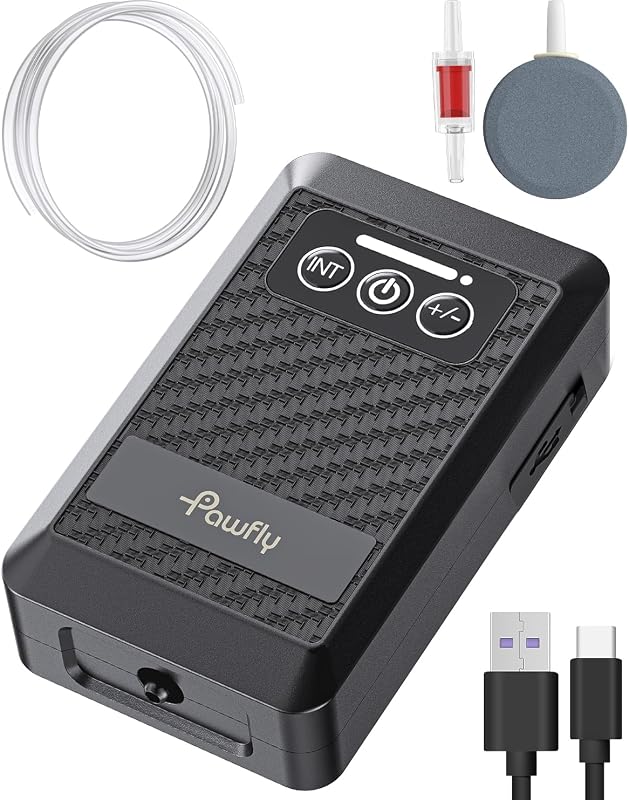 Pawfly Akkumulátoros Levegőpumpa USB Töltéssel 20-500L Akváriumhoz Hordozható Csendes Oxigén Pumpa Horgászathoz