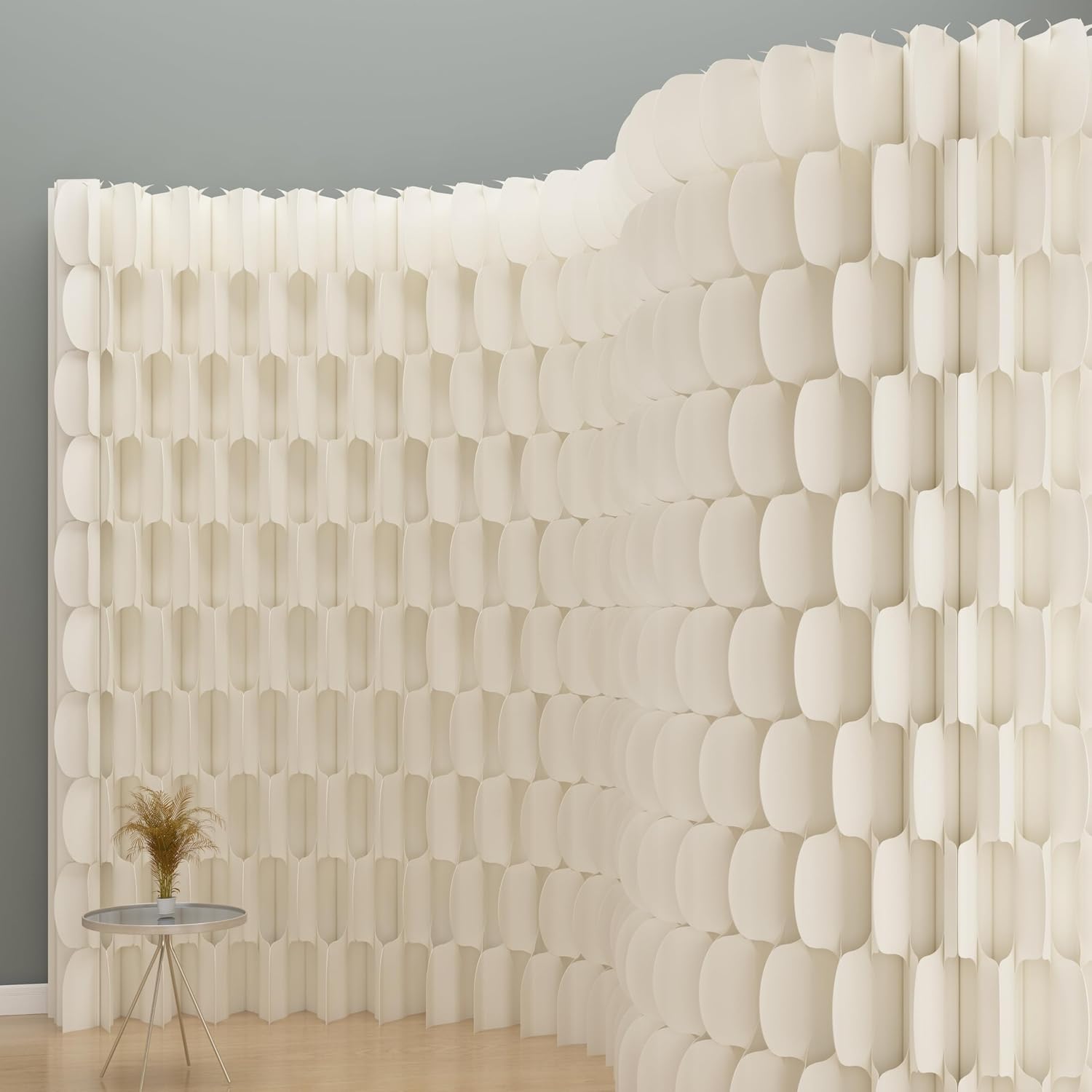 Paper Crafted Folding Room Divider Flexible Accordion Privacy Screen, Adjustable Temporary Space Partition for Home/Office, 5.25-9.19 FT Tall, 6.56-16.4 FT Width, Multiple Sizes and Styles Available