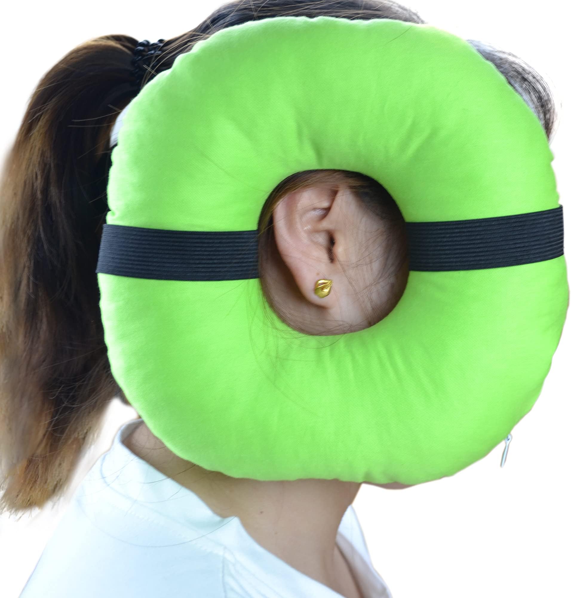 Pillow with an Ear Hole Small Ear Pain Pillow with Headband for Ear Pain and CNH Ear Piercing Ear Inflammation Pressure Sores Side Sleeping Pillow Ear Guard Cushion