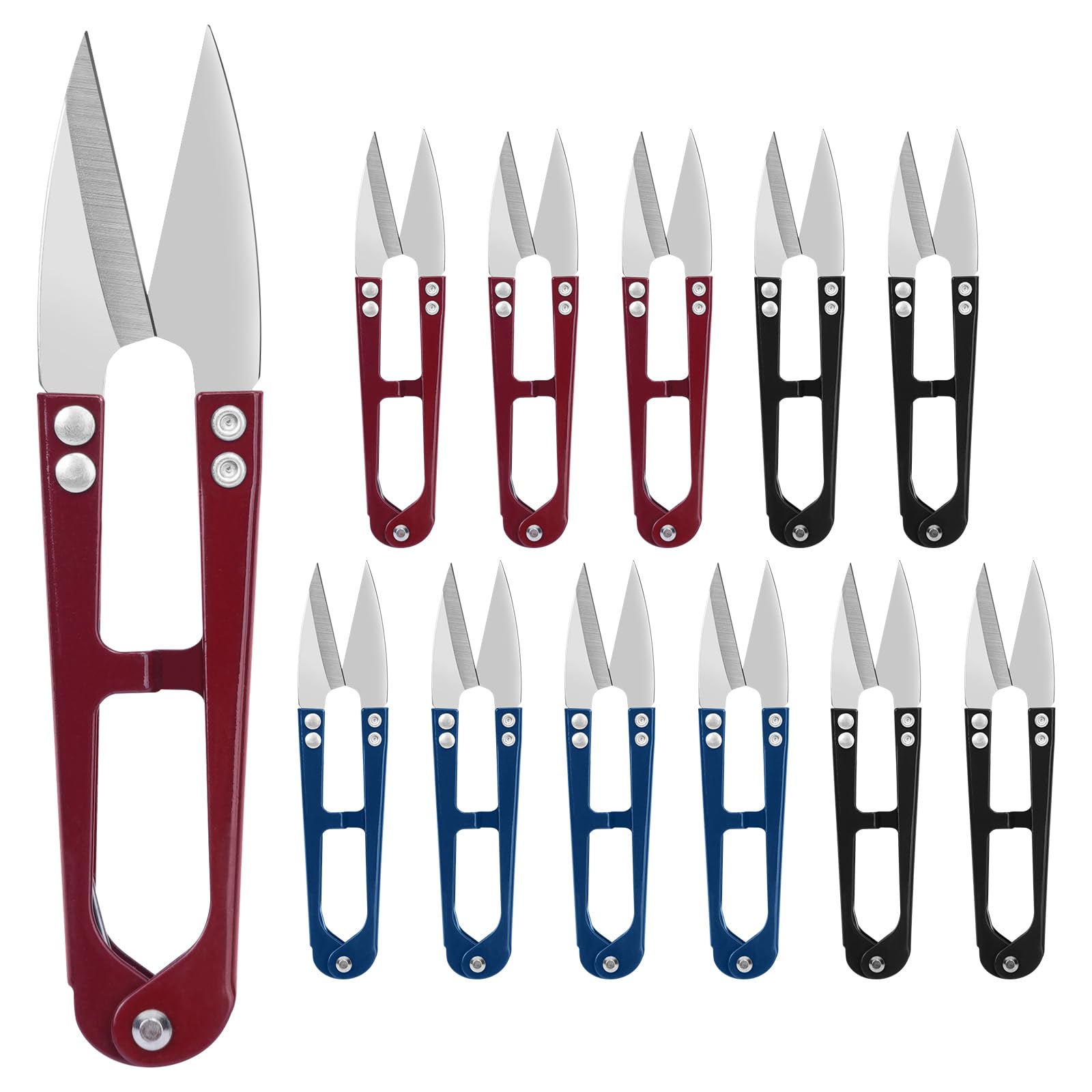 UCEC 12 Packs Thread Snips for Sewing Scissors Small Crochet Scissors Thread Cutter Yarn Cutter, 4.2" Sewing Snips Great for Stitch, Embroidery, Knitting, Mini DIY Supplie Colorful(COLOR RANDOM)