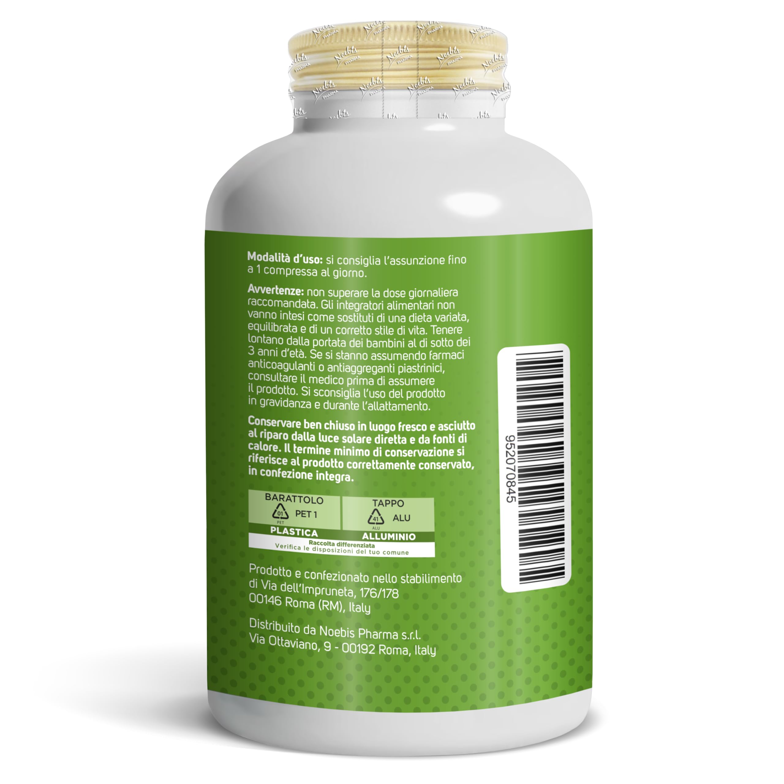 Ginkgo Biloba Noebis Pharma - Estratto Secco di Foglie - 500 Compresse - Microcircolo e Circolazione