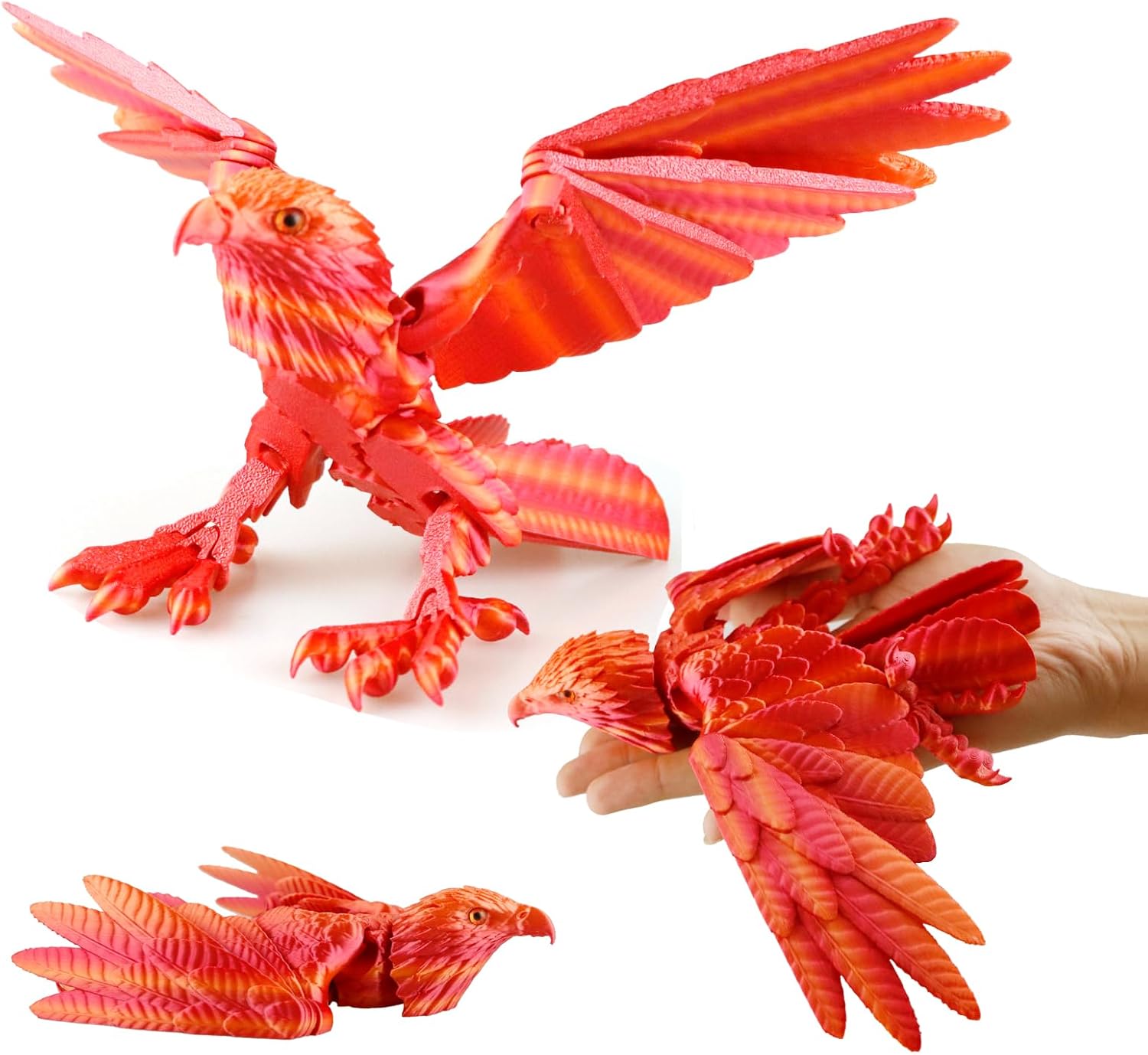3D Printed Eagle Flexible Wings, Flying Eagle Model Toys, 3D Printed Bird Animals,3D Printed Dragon, Fidget Toys for Adults