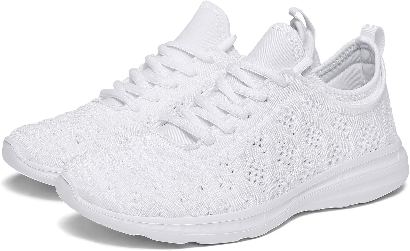 Joomra Women Tennis Shoes Lightweight for Nurse Cheer Ladies Gym Jogging Walking Workout Running Sport Flats Fashion Sneakers White Size 10