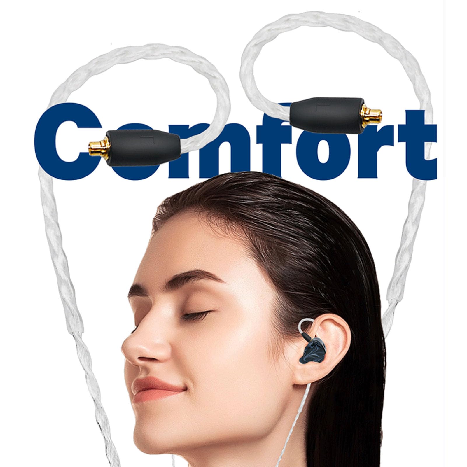 Youkamoo 3.5mm Silver Plated Earphone Cable - 8 Core Upgrade Cable For Audio-Technica ATH Models