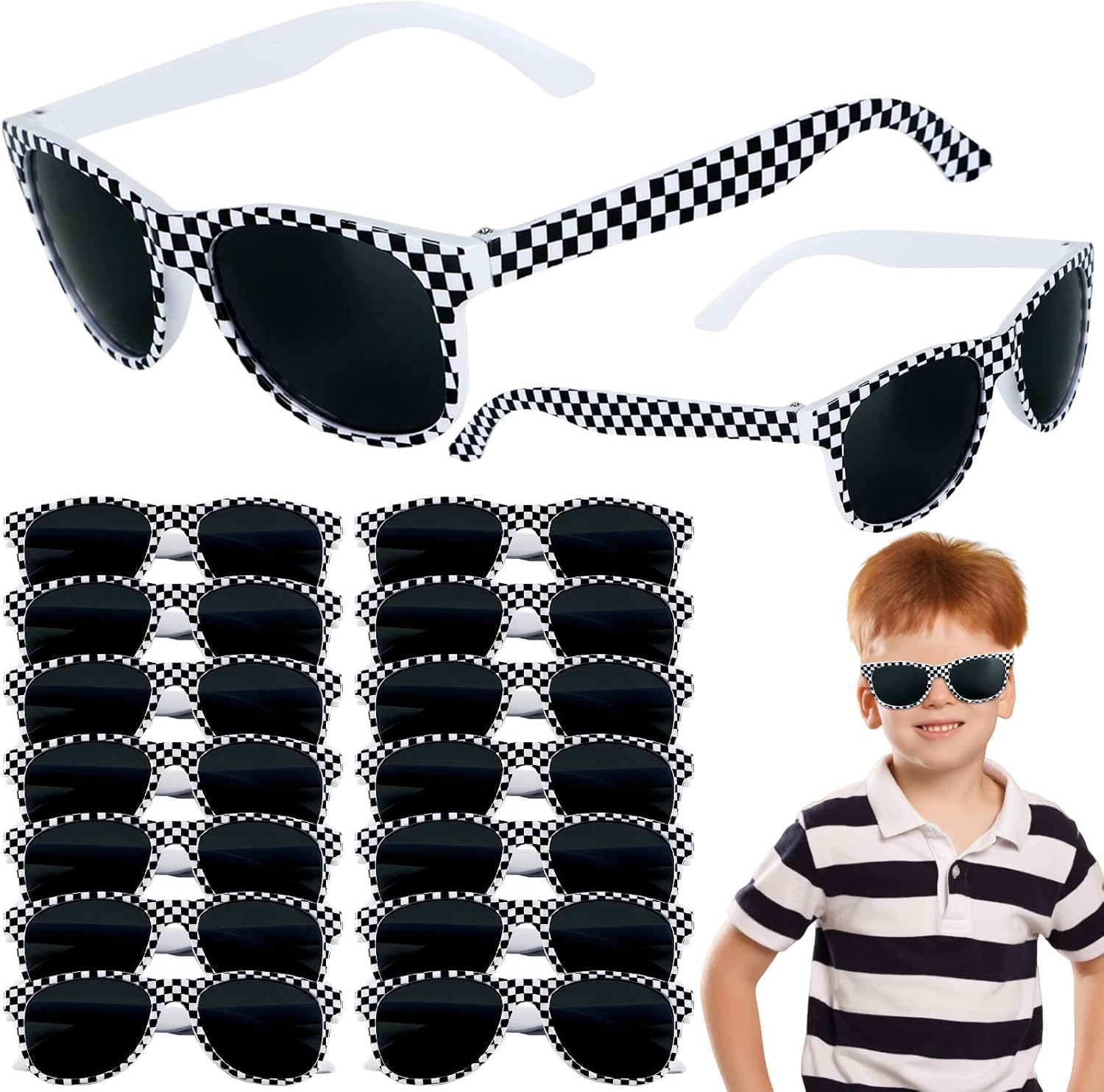 16 Pack Race Car Checkered Sunglasses...