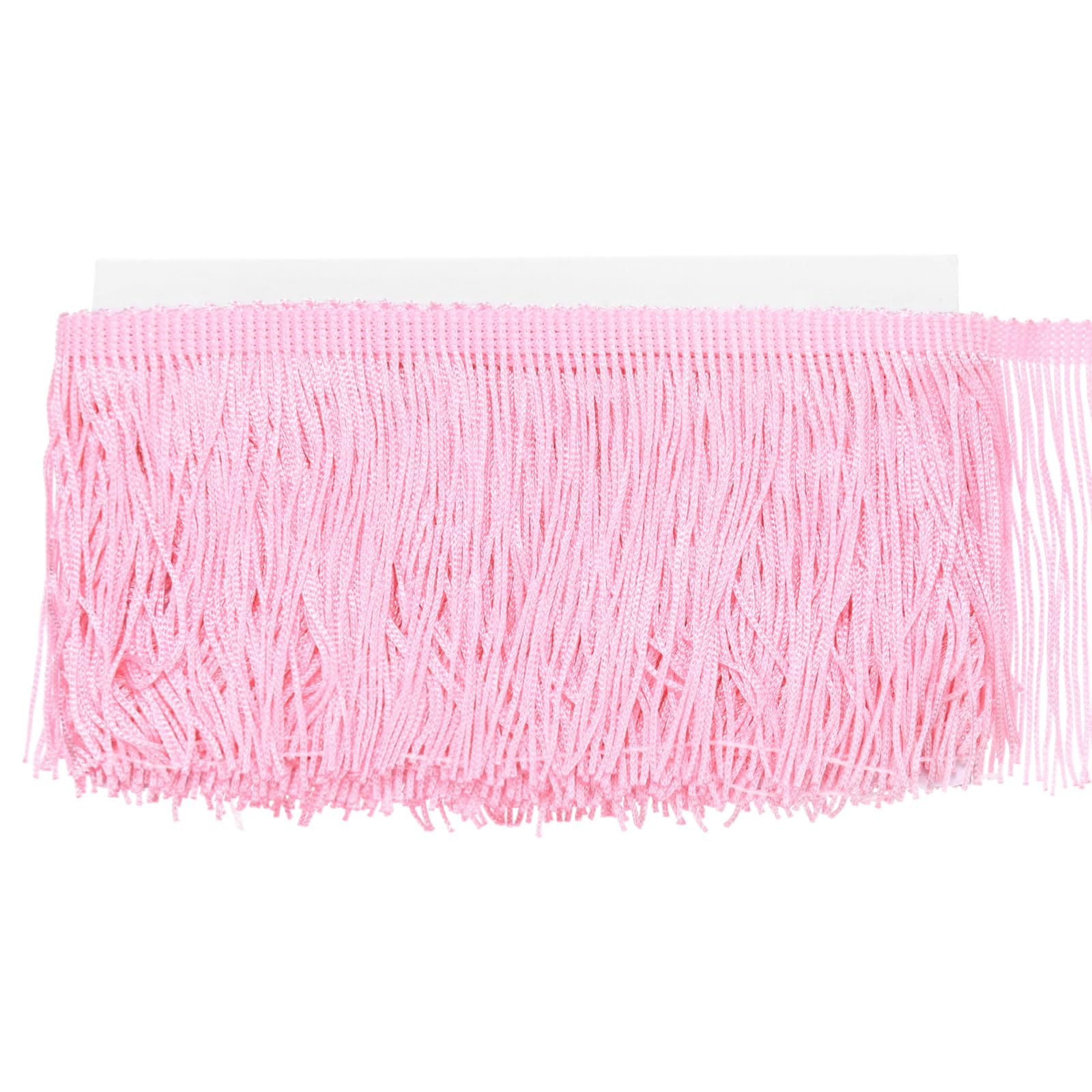 M METERXITY Chainette Fringe Trim, 5 Yards of 4" Polyester Braid Tassel Trim for DIY Crafts/Latin Dress/Lamp Shade Decoration/Wedding Dress/Sewing/Clothing Fringe Thread Yarn [Pink]