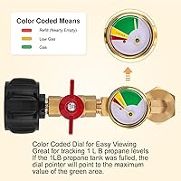 Vista 9 de WADEO Adaptador de Recarga de Propano para Tanque de 1lb con Soporte de Recarga de Cilindro de Propano, Adaptador de Propano QCC1 Convertidor