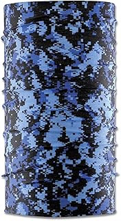 Flying Fisherman SunBandit Multi-Functional Headwear Bandana, UV Protective Face Mask and Neck Gaiter, 12 Ways to wear, Blue Digi Camo Design