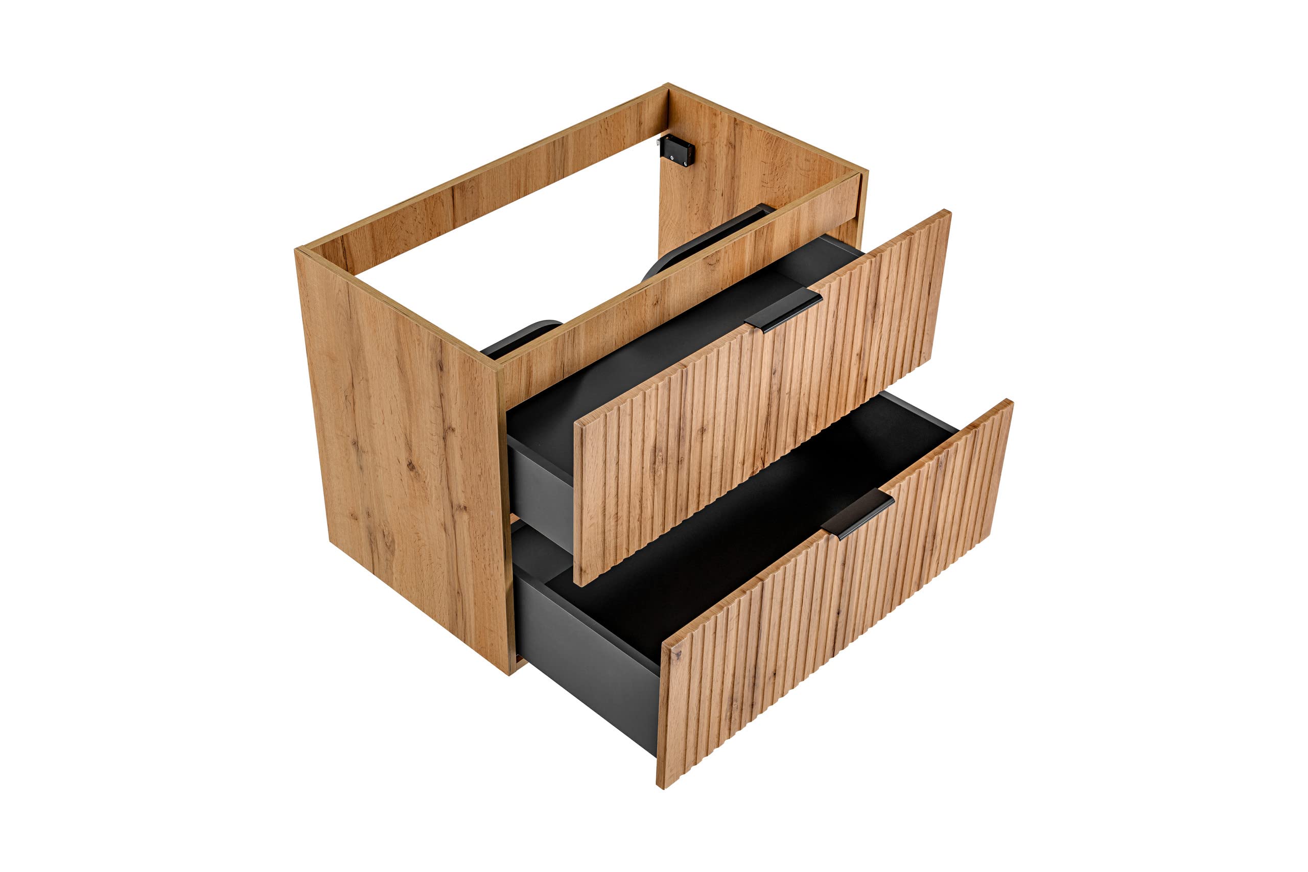 PIASKI ADEL Meuble de Lavabo Suspendu en Chêne - Plan de Travail ou Lavabo Encastré 80 cm - Pour Salle de Bain (Meuble Uniquement)