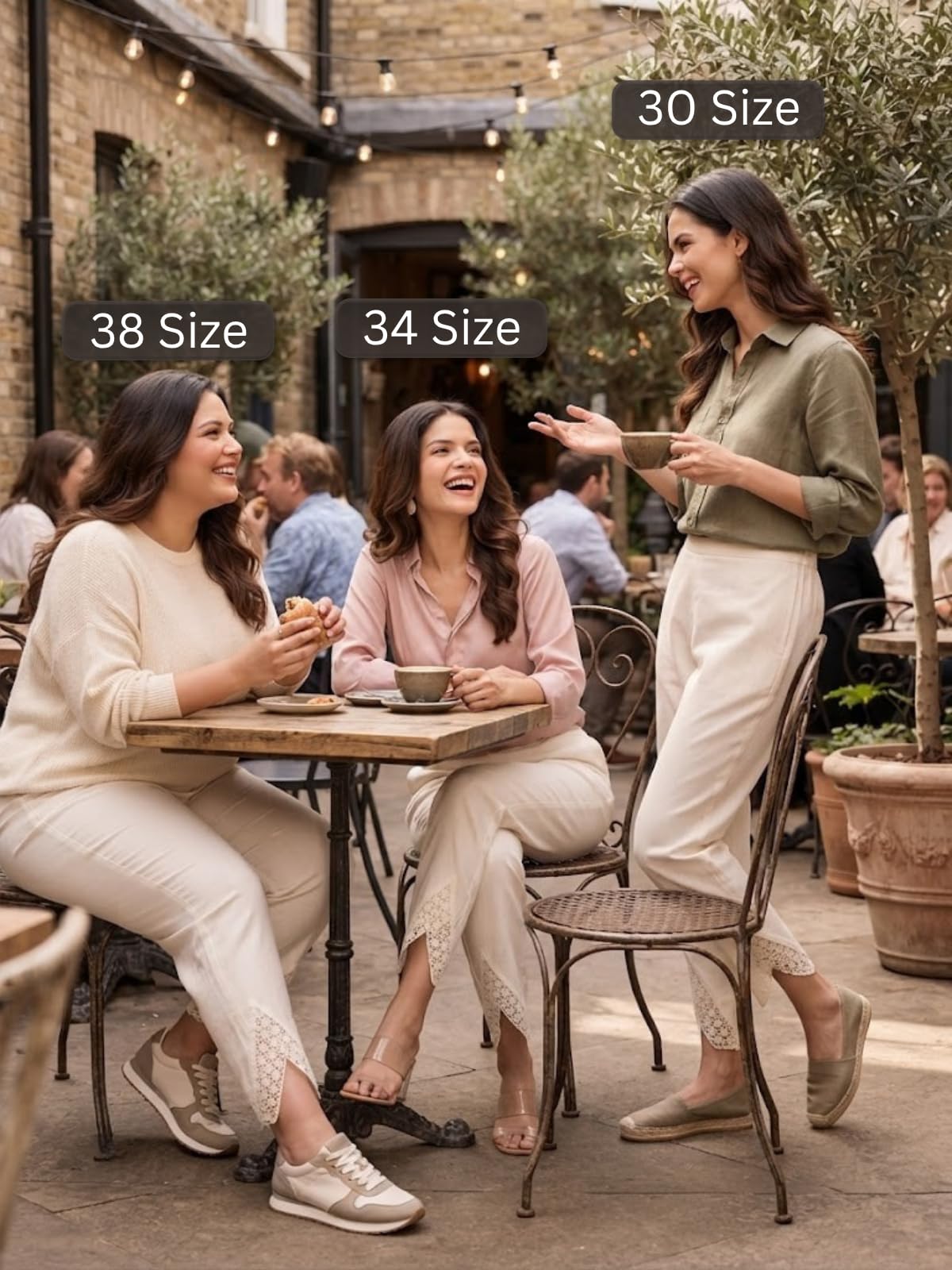 Leriya Fashion Pantaloni da donna | Pantaloni palazzo etnici in cotone con ricamo in pizzo | elastico in vita gamba larga casual pantaloni da donna | comodi pantaloni estivi da donna