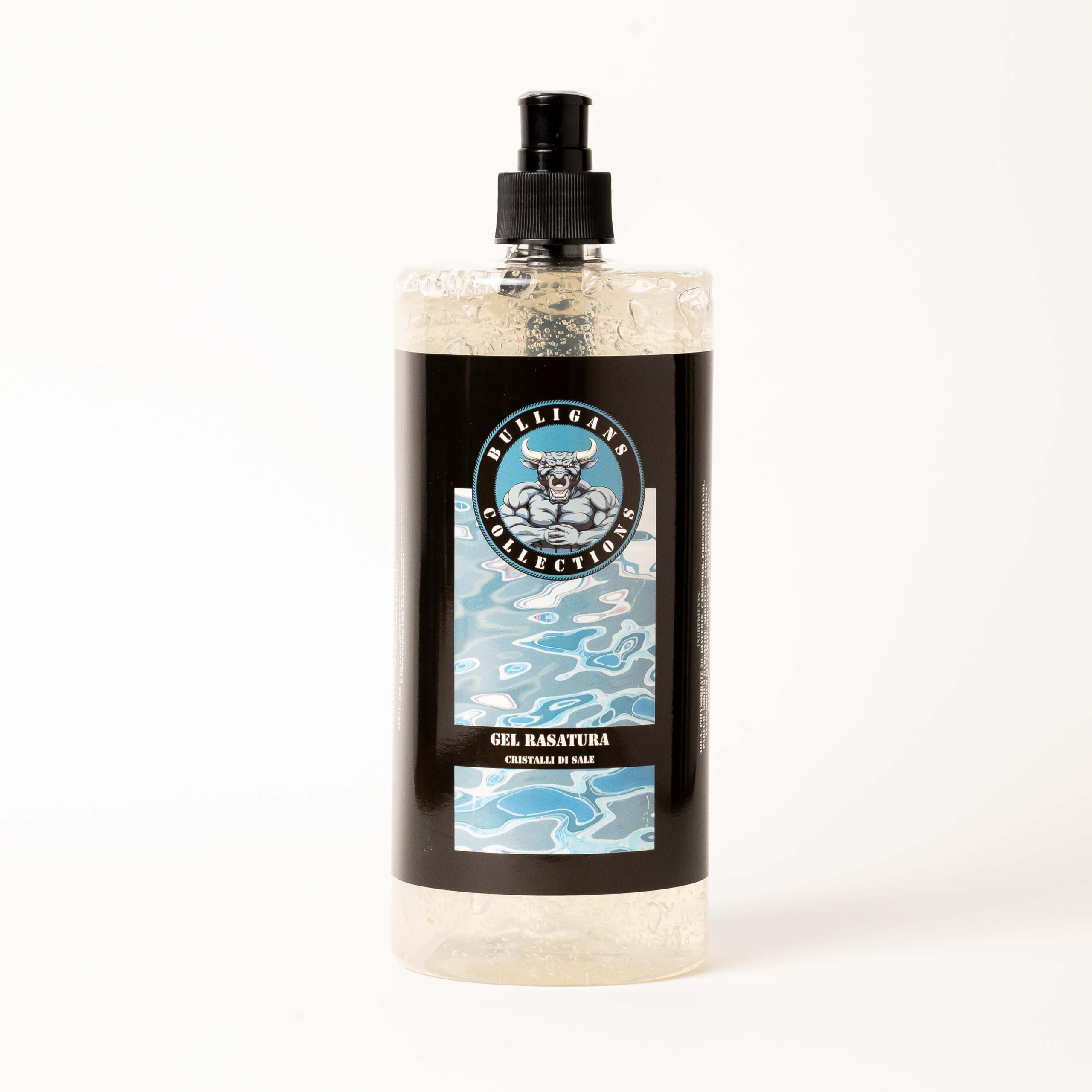 Gel Rasatura Cristalli di Sale 1 litro | Formula Trasparente, Profumazione Acquatica, Lenisce la Pelle, Senza Schiuma, Contorni Precisi