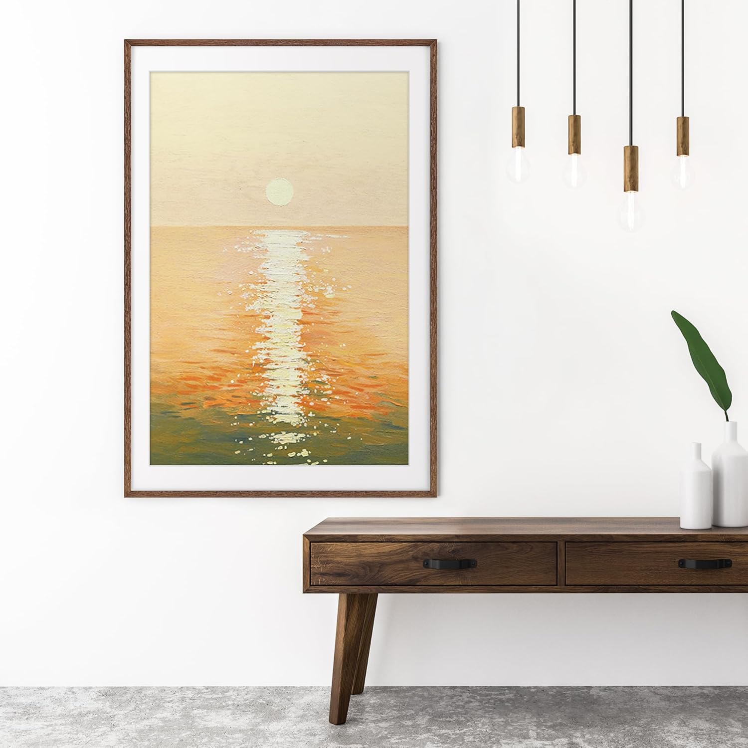 27x40 picture frame, solid oak wood 27x40 poster frame for wall, 27 x 40 frame with tempered real glass, 27x40 frame with mat for 24x36, rustic wooden 27x40 art frame, walnut color walnut 27x40 - 1p