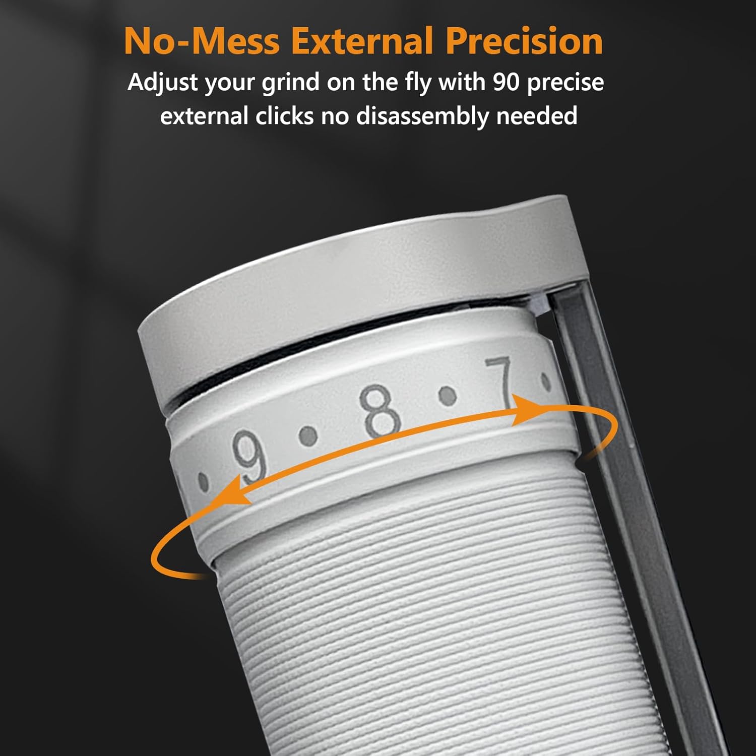 Bincoo Manual Coffee Grinder, Stainless Steel Conical Burr Mill - External Adjustable Setting, Foldable Handle Portable, 20g Capacity with Case for Espresso, Pour Over, French Press, Travel & Camping