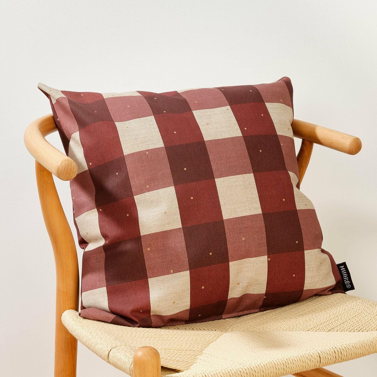 Muaré housse de coussin 50 x 50 cm Mistletoe aux finitions textiles haut de gamme