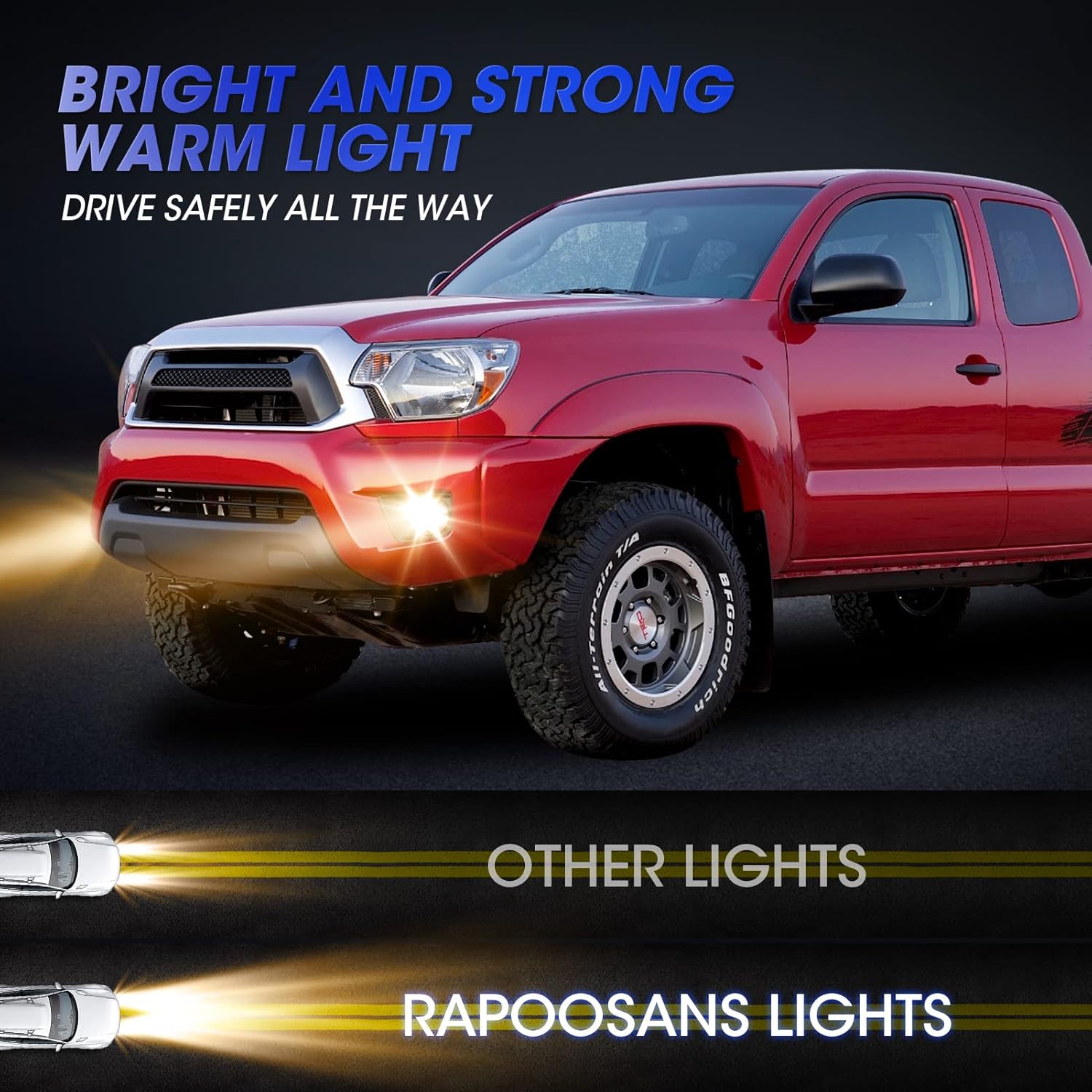 Driving Fog Lights Lamps Assembly Kit for 2005-2011 Toyota Tacoma 2007-2012 Tundra 2004-2006 Solara Fog Light Replacement with H10 12V 42W Bulbs Switch and Wiring Kit