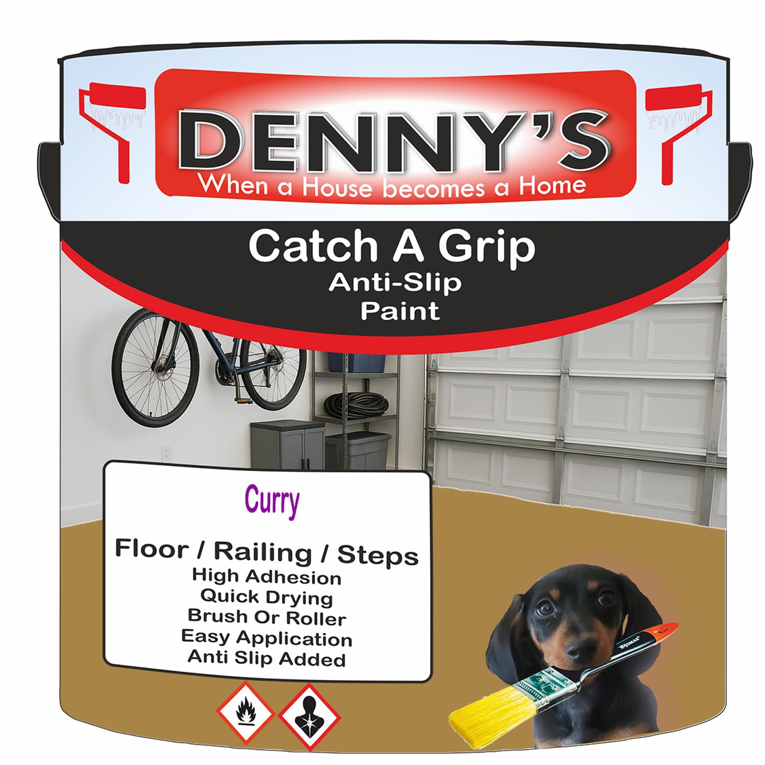 SCOOBYS PAINTS BACK IN THE MIX Catch A Grip Anti Slip Floor Paint – Non Slip Coating for Steps, Railings & Garages – 170 Colours, High Adhesion, Quick Dry, Multiple Sizes (Curry, 2.5 Litre Tin)