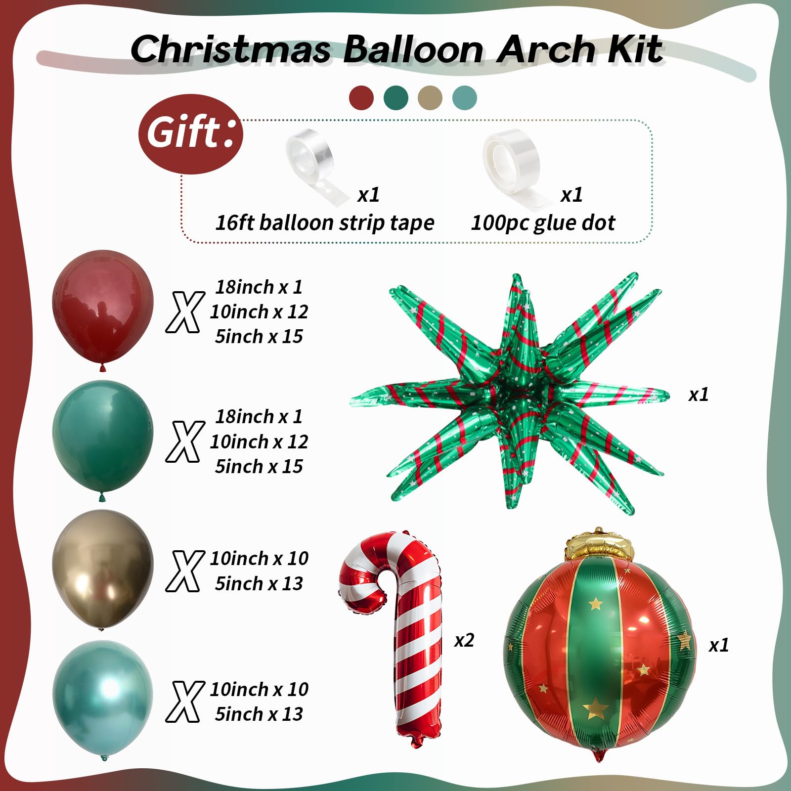 Nutcracker Christmas Balloon Arch Garland Kit - Image 2