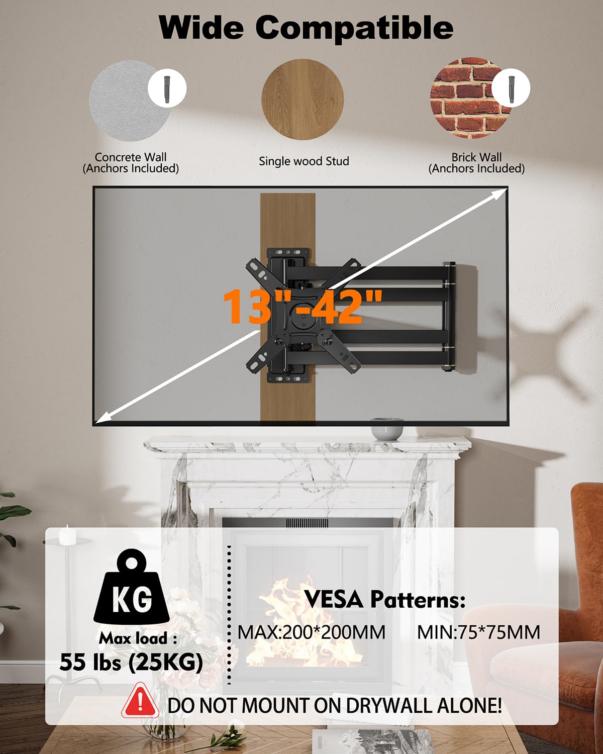 Wolff Mount Draaibare muurbeugel voor OLED kopen? tot 55 inch 400x400