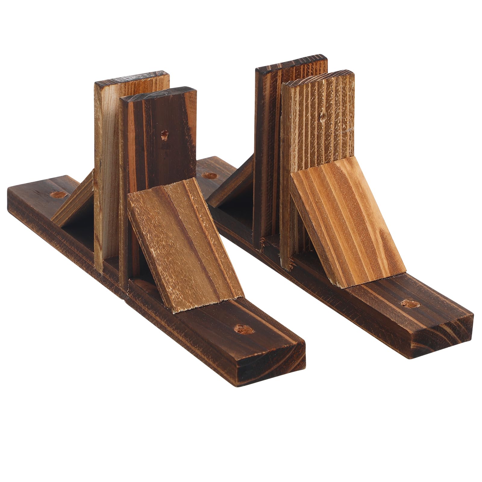 Kisangel 2pcs Triangle Fence Support Garden Wooden Fence Bases Room Divider Support Garden Trellis Stand Privacy Screen Holder for Outdoor Lawn Fence Accessories, 27.5x12.5cm, Light Brown