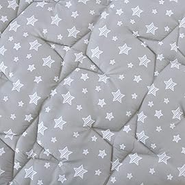 Hexagon Playpen Mat Compatible with Bend River Baby Play Pen, Hexagon Play Mat, Non Slip and Padded Play Mat Grey with Star Print