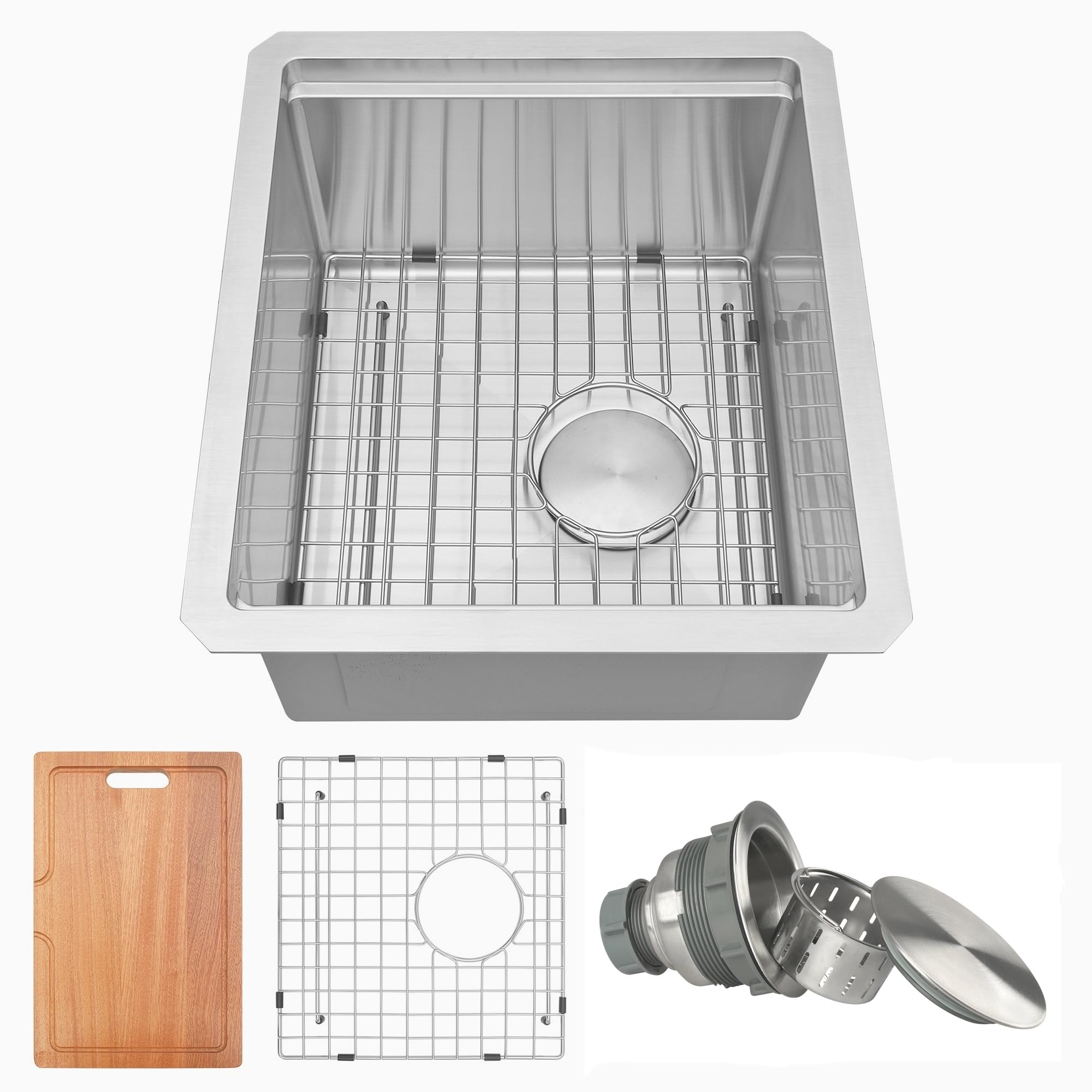 Undermount Bar Sink 16" X 18",Wet Bar Prep Sink with Workstation