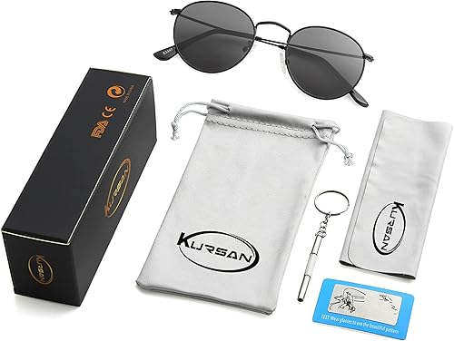 Miniatura 7 de Gafas de sol polarizadas de metal redondas pequeñas para hombres y mujeres, lentes espejadas, gafas de sol clásicas circulares