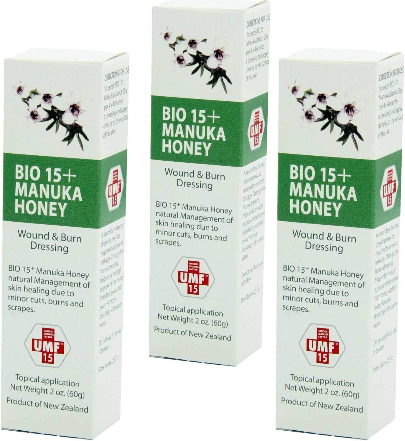 UMF 15+ Manuka Honey Wound and Burn Dressing (3 Tubes)