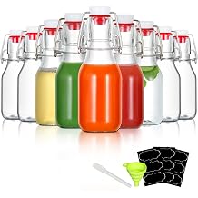 YEBODA 9 Pack 4oz Swing Top Glass Bottles,Small Flip Top Glass bottles with airtight Caps for Home Brewing,Kombucha,2nd Fermentation,Kefir,Beverages,Soda,Oils,Vinegar,Limoncello,Vanilla extract