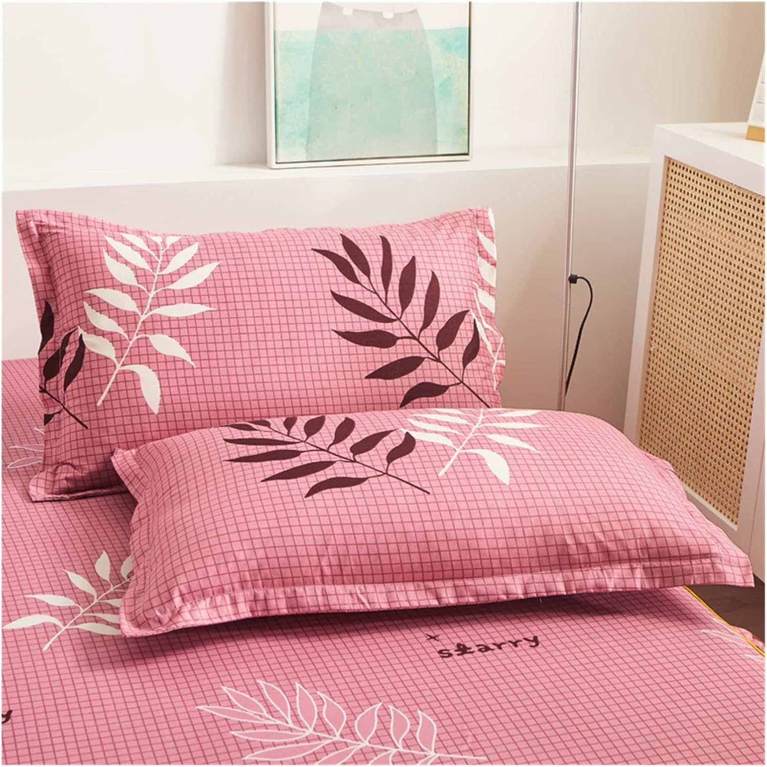 HBJWOV 2PC Pillowcase Comfortable Pillow Cover for Bed Single Covers Adult Student Cases(E)