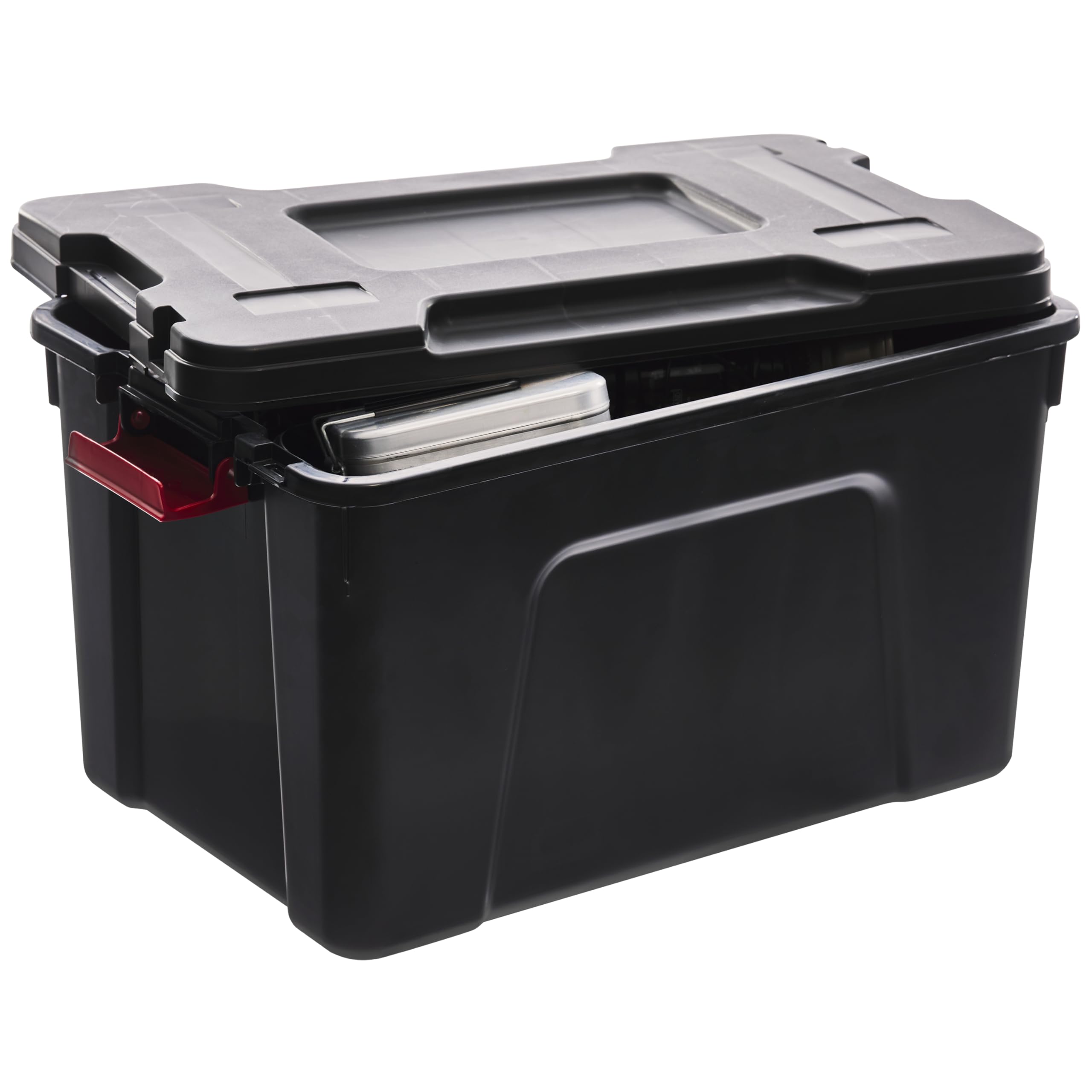 Iris Ohyama, Grandi Scatole di Stoccaggio, Resistenti con Coperchio, 60 L, Lotto di 3, Impilabili, con Chiusura a Clip, per Trasloco, Soffitta, Attrezzi, Senza BPA, Garage, Contenitore, DDSIA-60