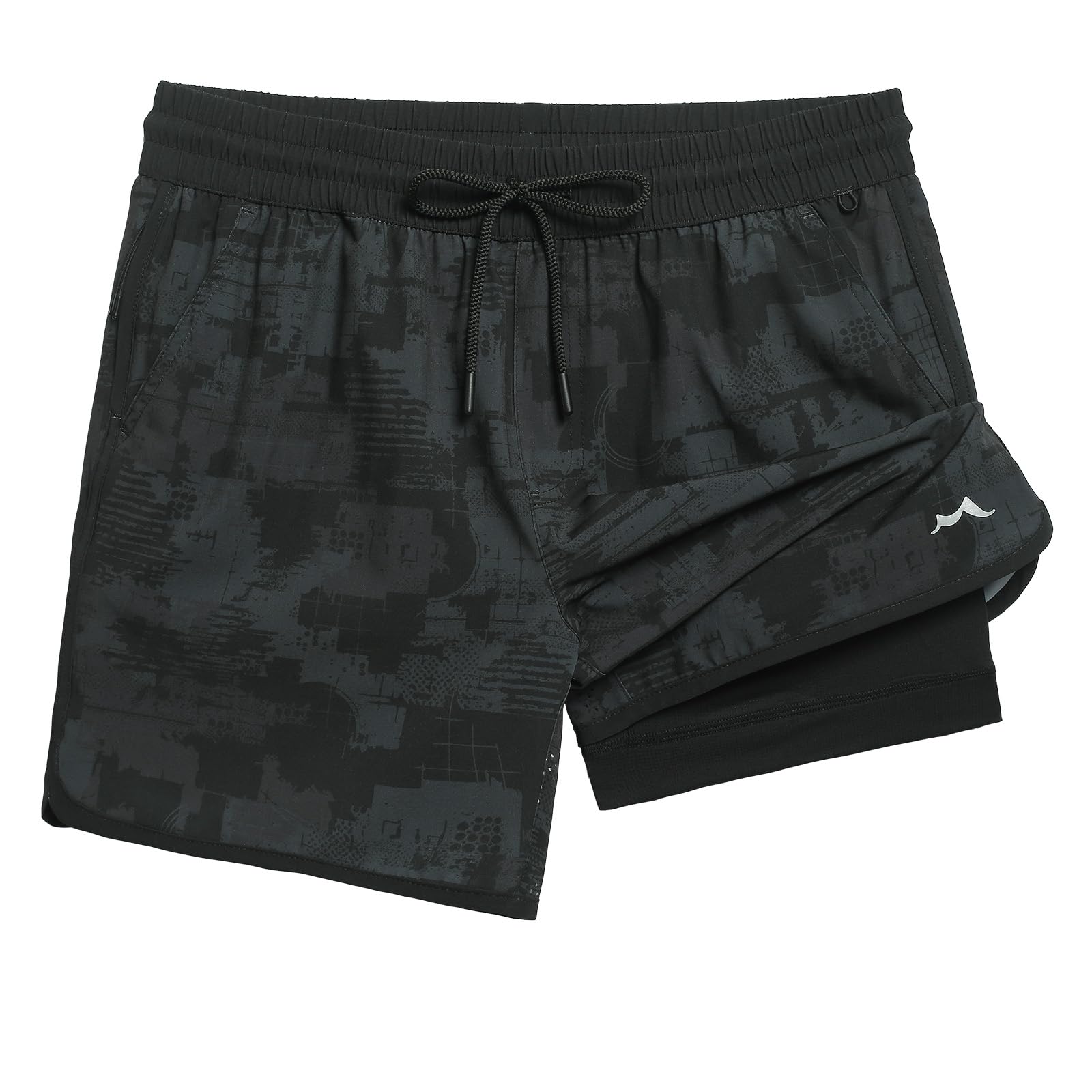 maamgic Workout Running Shorts for Men Retro 5 Inch Gym Shorts with Liner Quick Dry 2 in 1 Athletic Shorts