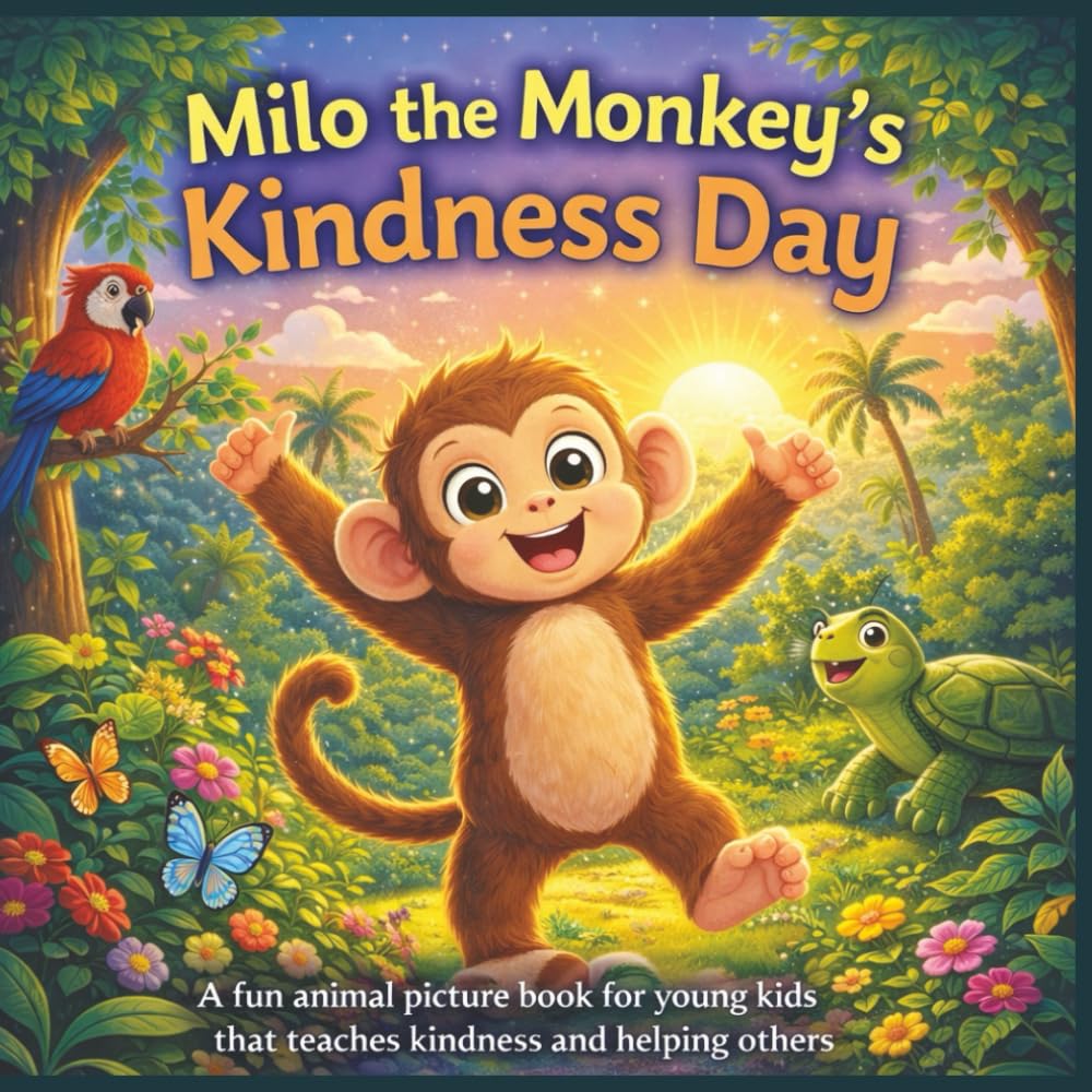Milo the Monkey’s Kindness Day: A fun animal picture book for young kids that teaches kindness and helping others