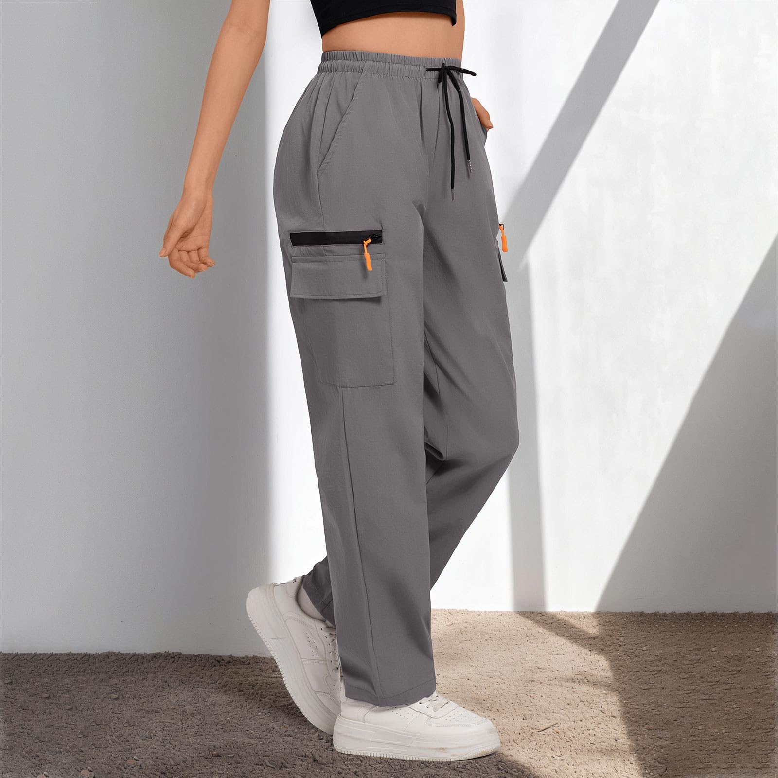 Pantaloni Trekking Donna Asciugatura Rapida Pantaloni Cargo Donna Leggeri Traspiranti Impermeabile Estivi Impermeabili Pantalone Cargo Ciclisti Sportivi Wide Leg Sweatpants Lavoro Jogger Palestra