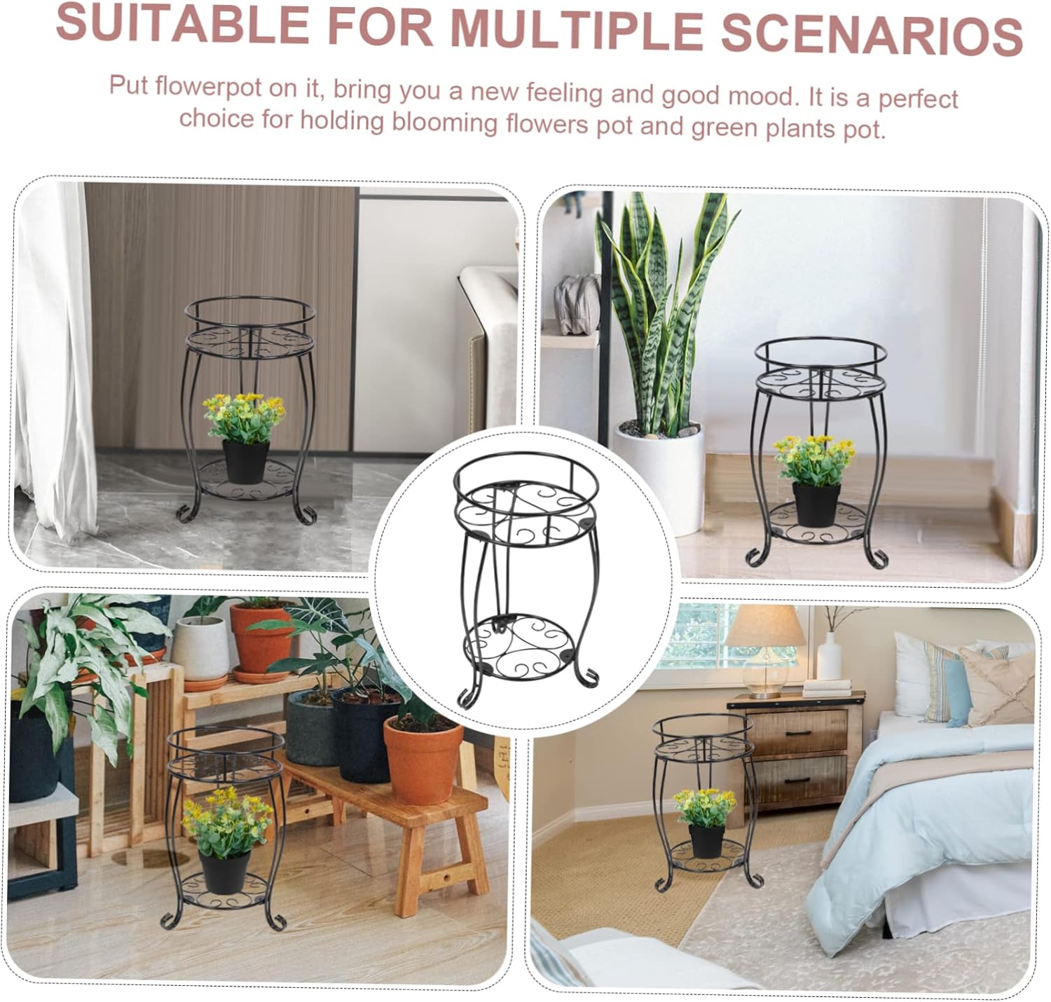 Metal Plant Stand Heavy Duty Floor Plant Holder for Indoor and Outdoor Use Multi Tiered Iron Flower Pot Display Rack for Room Balcony Patio and Garden Decor