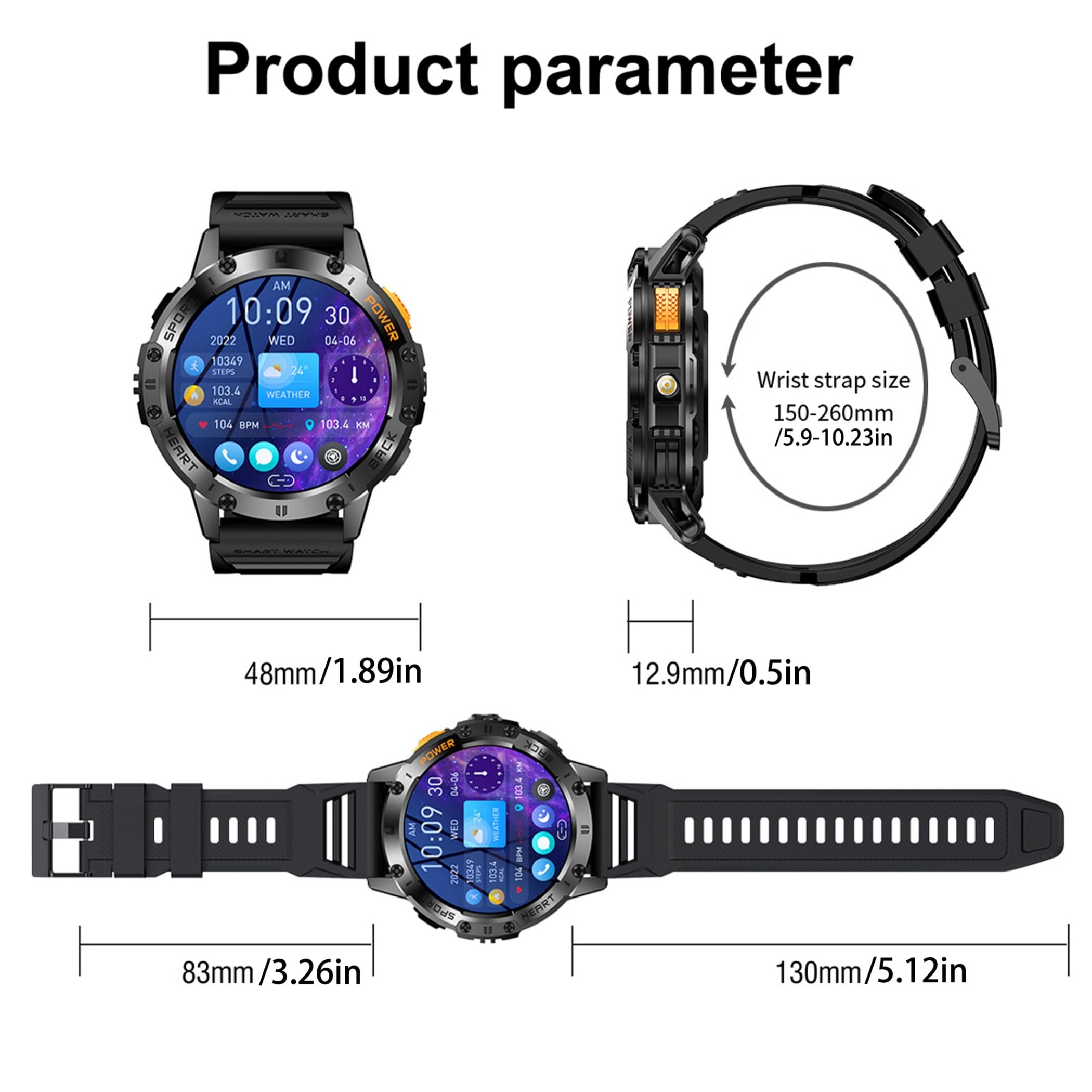 1,43" AMOLED Reloj Inteligente Hombre con Llamada y Whatsapp, Linterna, 5ATM Impermeable Reloj Smartwatch 123 Deportivo Hombre con Monitor Sueño, Oxígeno Sanguíneo, Pulsómetro Android iOS (plateado)