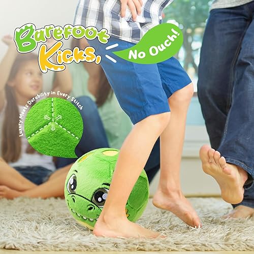 Miniatura 8 de Pelotas de fútbol silenciosas para interiores para niños pequeños de 1 a 3 años, pelota de fútbol inflable de felpa suave para bebés, juguetes de