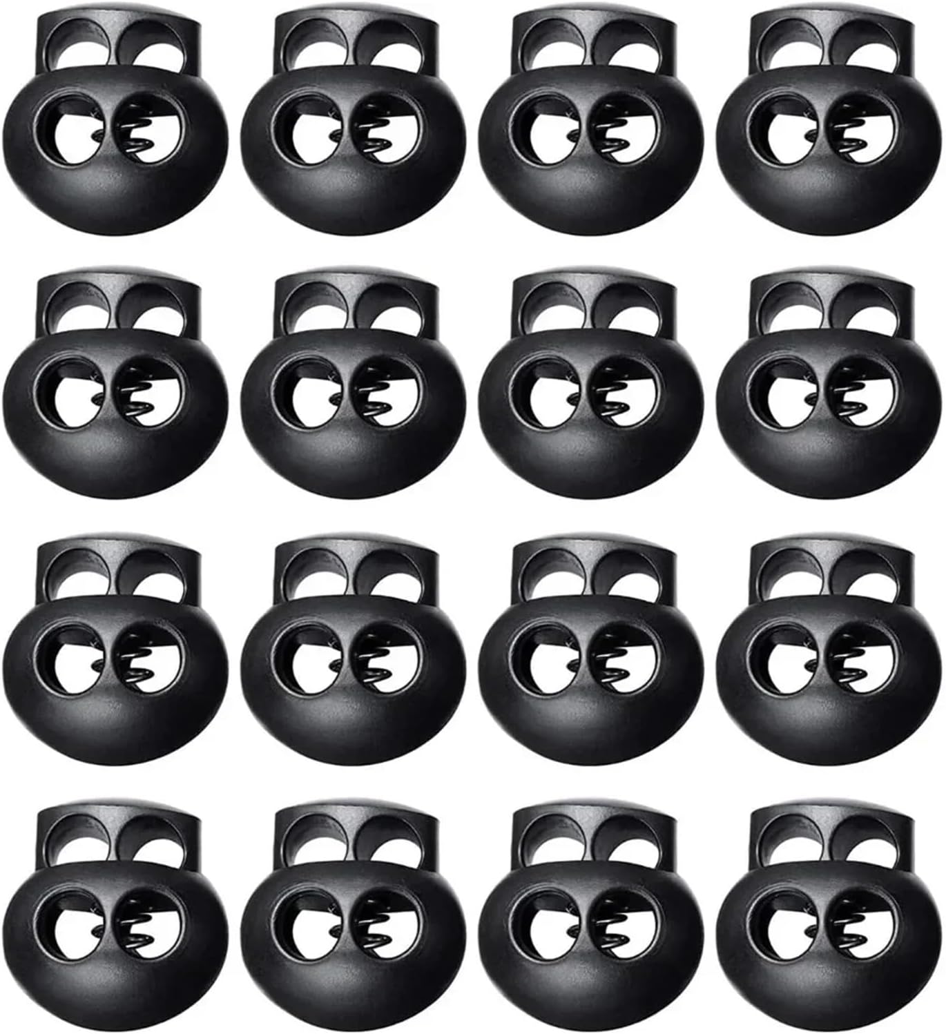 Cord Locks for Drawstrings 100Pack Spring Cord Locks for Drawstrings, Black Plastic Double