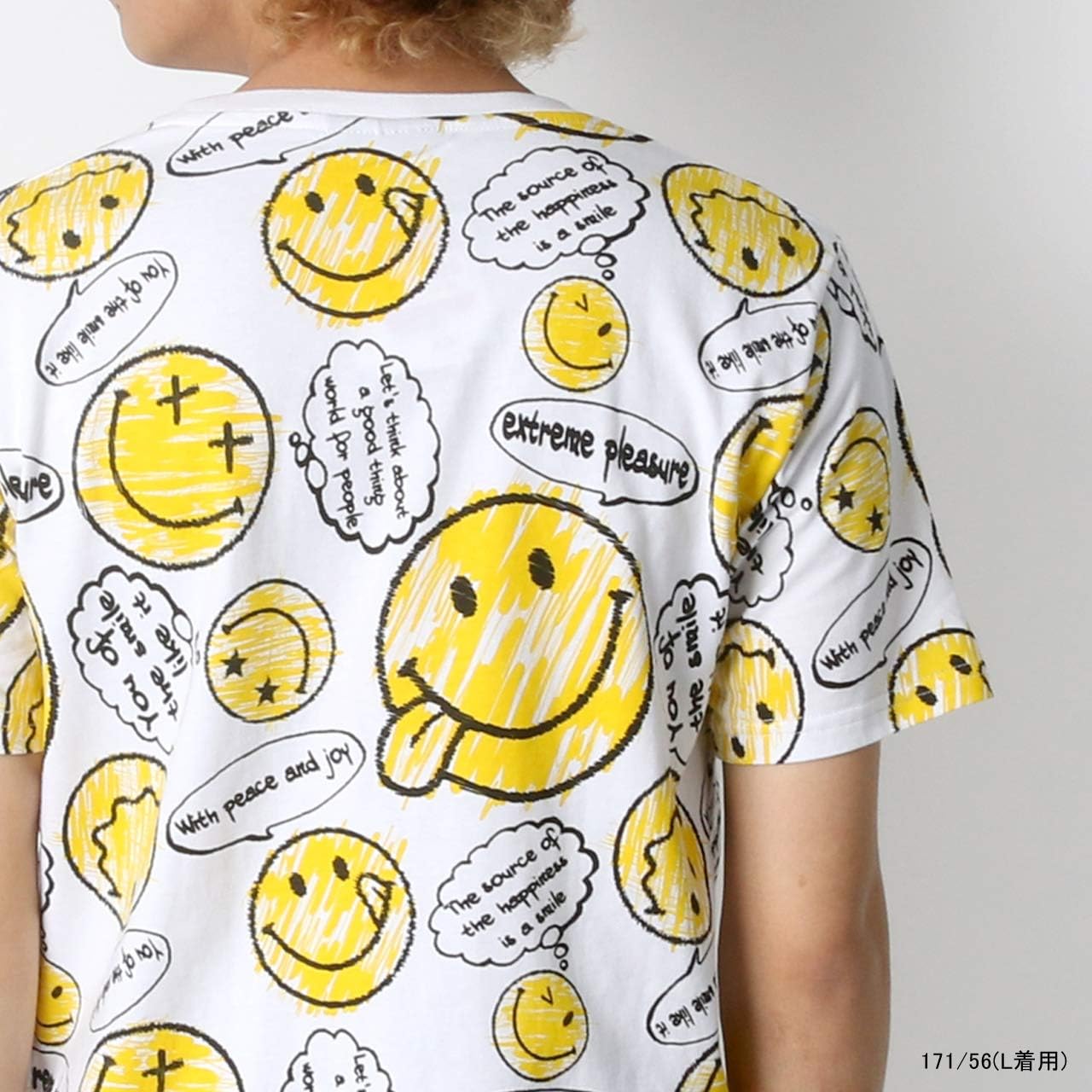 Amazon スマイリーフェイス Tシャツ メンズ 父の日 ギフト 半袖 無地 おしゃれ カジュアル カットソー 柔らかい クルーネック トップス プリント 柄１ ボディ ホワイト ロゴ ブラック Mサイズ 身丈67cm 肩幅42cm 身幅50cm 袖丈cm Tシャツ カットソー 通販