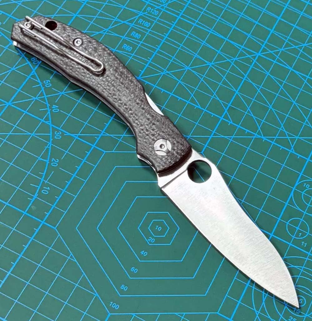 Klappmesser 8.3" Taschenmesser Rutschfest Aus Edelstahl Carbon & Kohlefaser, Slim Outdoor Survival Messer wandern Camper Jagdmesser Robust Scharfes Einhandmesser Mit Taschenclip, Ergonomisches Design