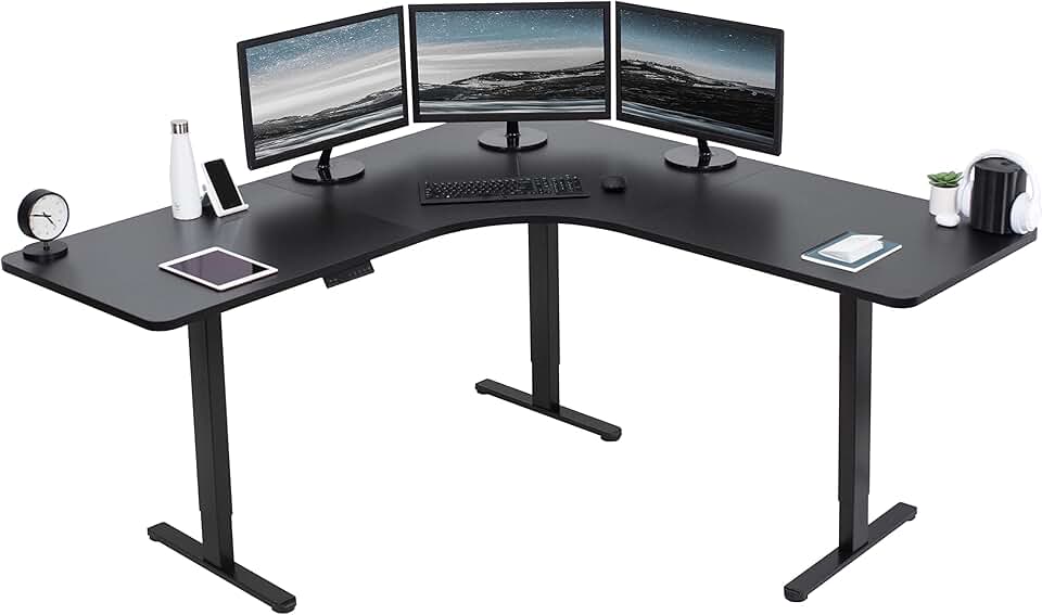 VIVO Electric L-Shaped Standing Desk