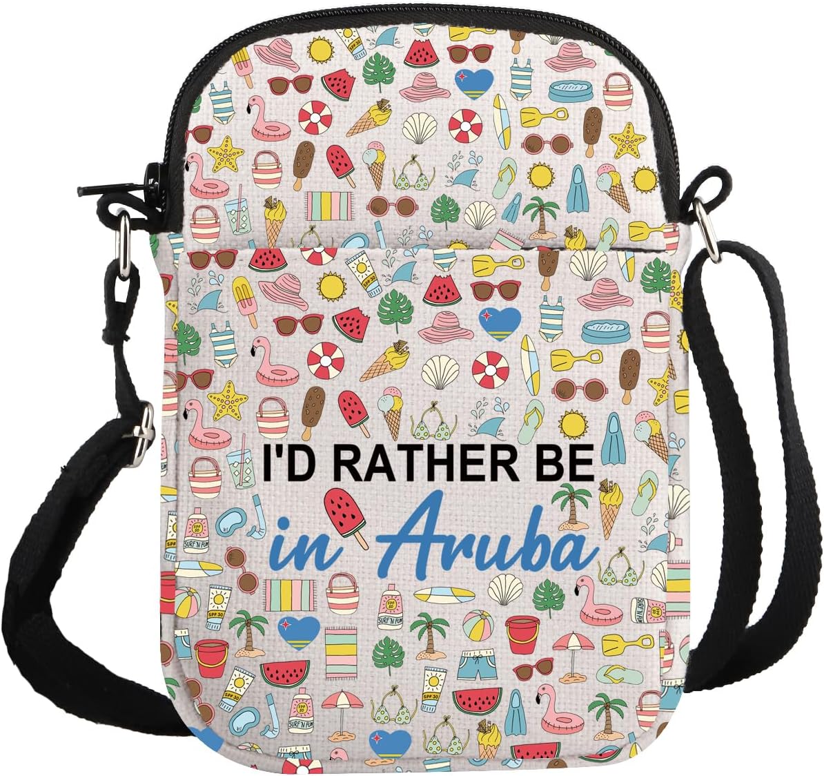G2TUP Aruba Lover Gift I'd Rather Be in Aruba Makeup Bag Aruba Trip Cosmetic Bag Aruba Souvenirs Gift Aruba Travel Gift (Be in Aruba TT)