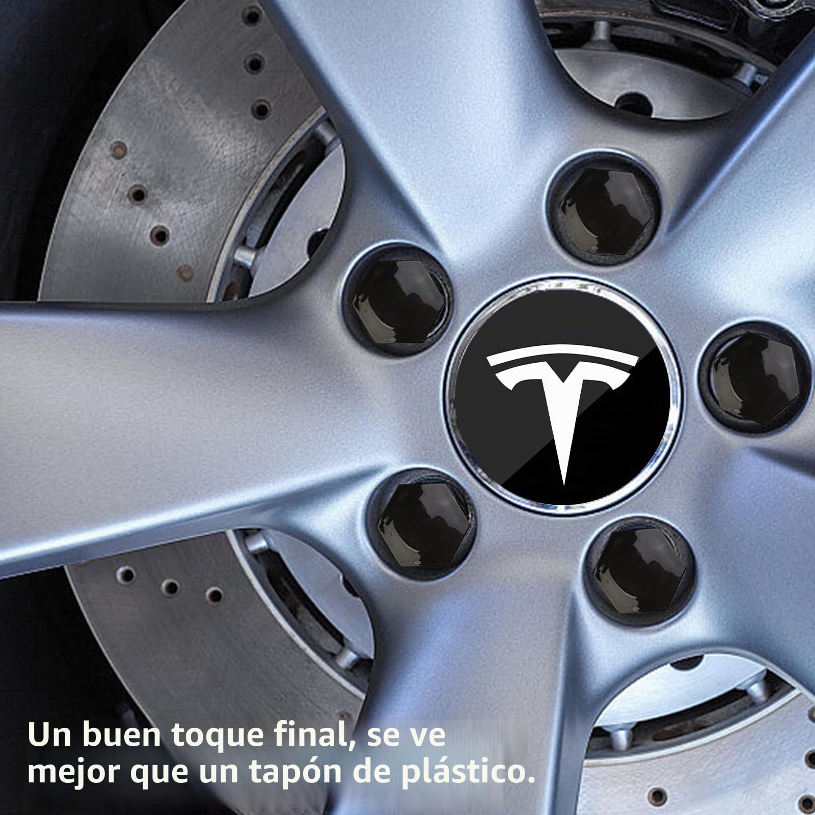 Juego de tapacubos Tesla LEKEFETO Center para Model 3 y Y, Accesorios, tuercas de rueda con logo Tesla
