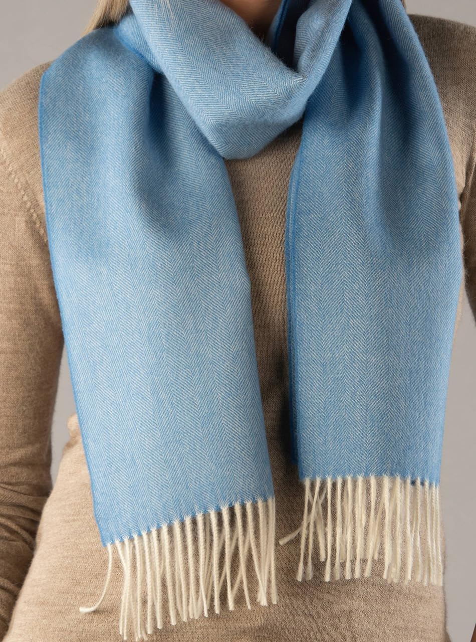 Inca Fashions - Herringbone Alpaca Scarf - 100% Baby Alpaca Wool - Unisex